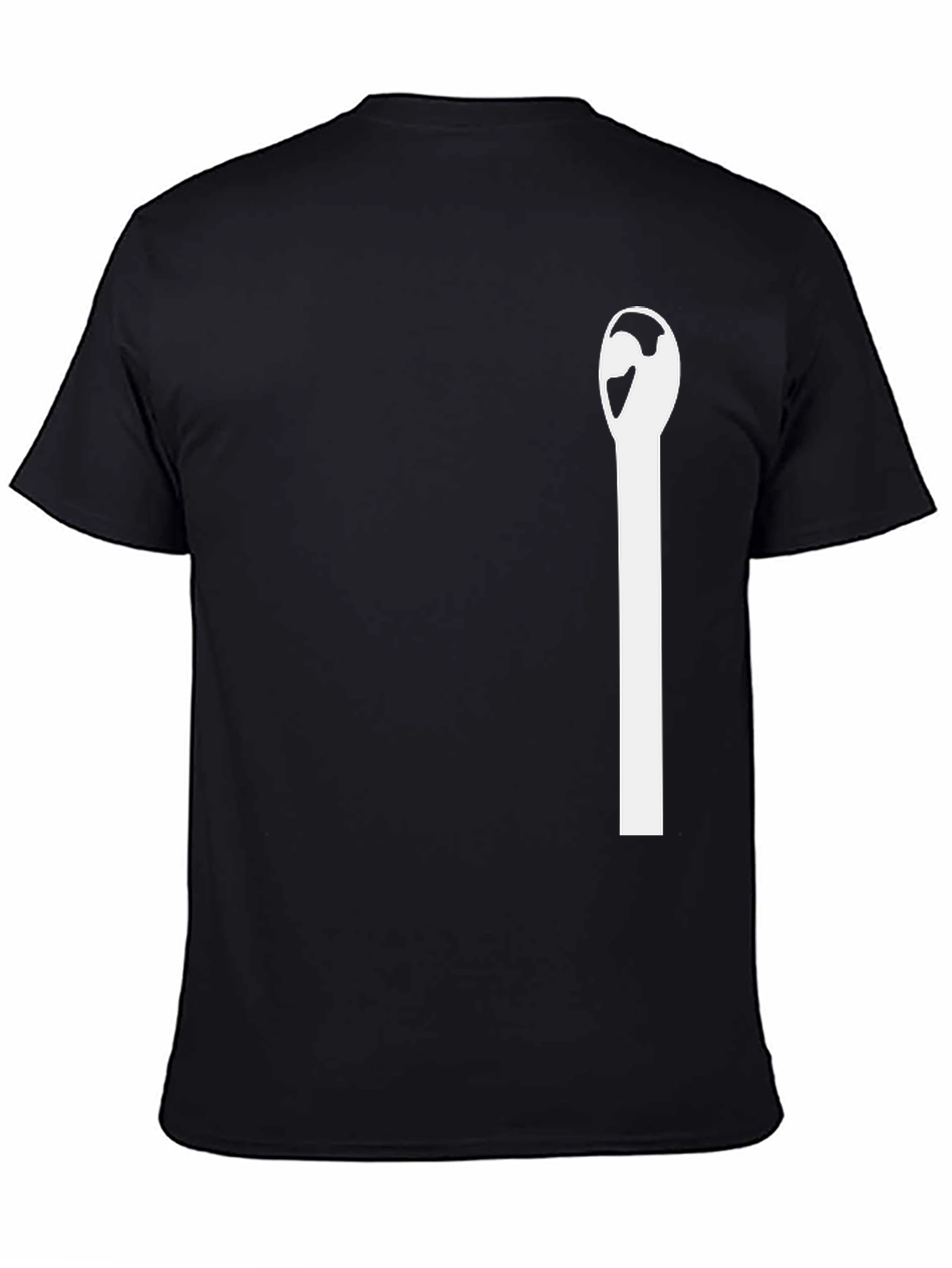 Minimalist Matchstick Graphic Tee - Black Cotton Blend