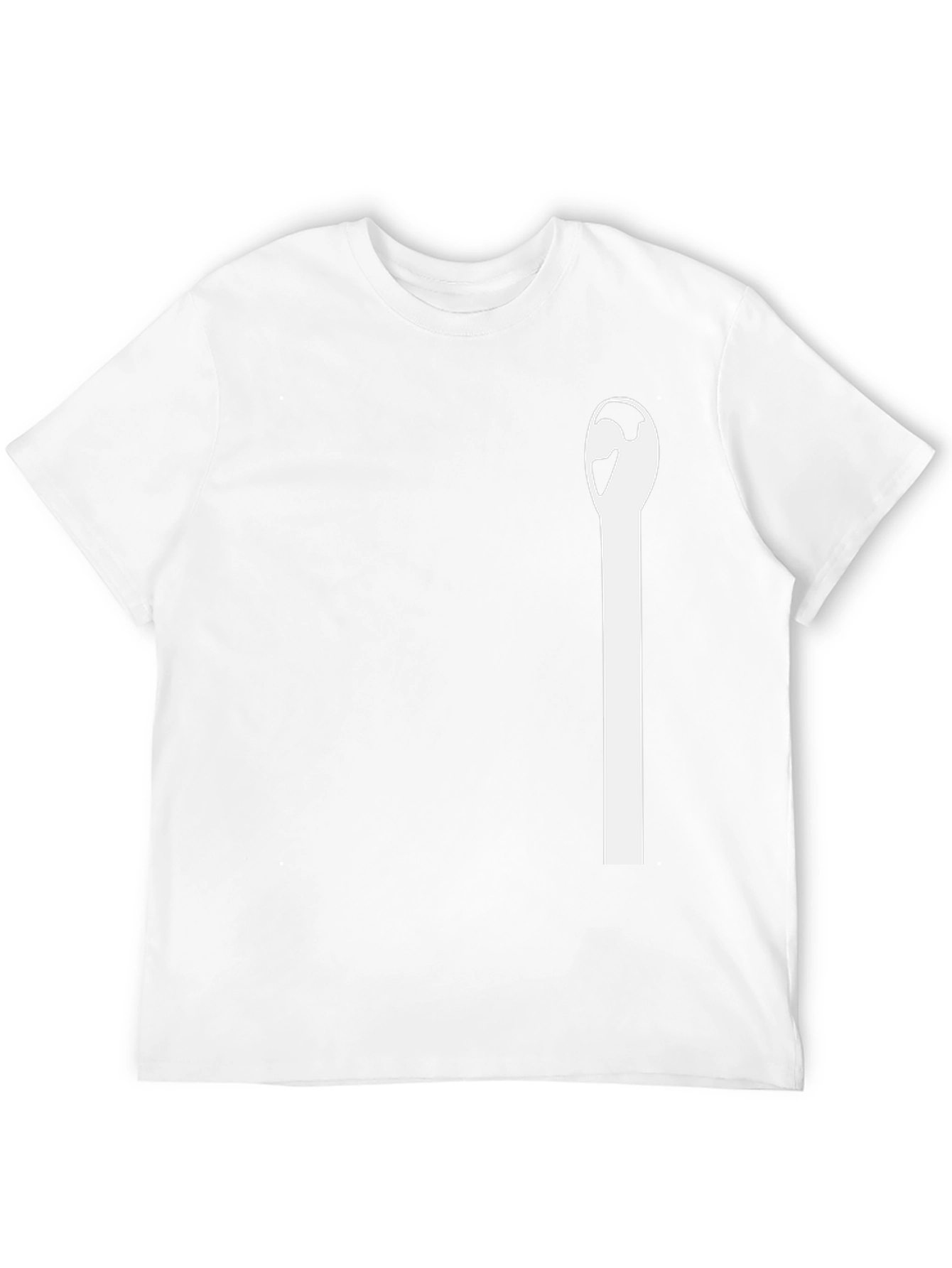 Minimalist Matchstick Graphic Tee - Black Cotton Blend