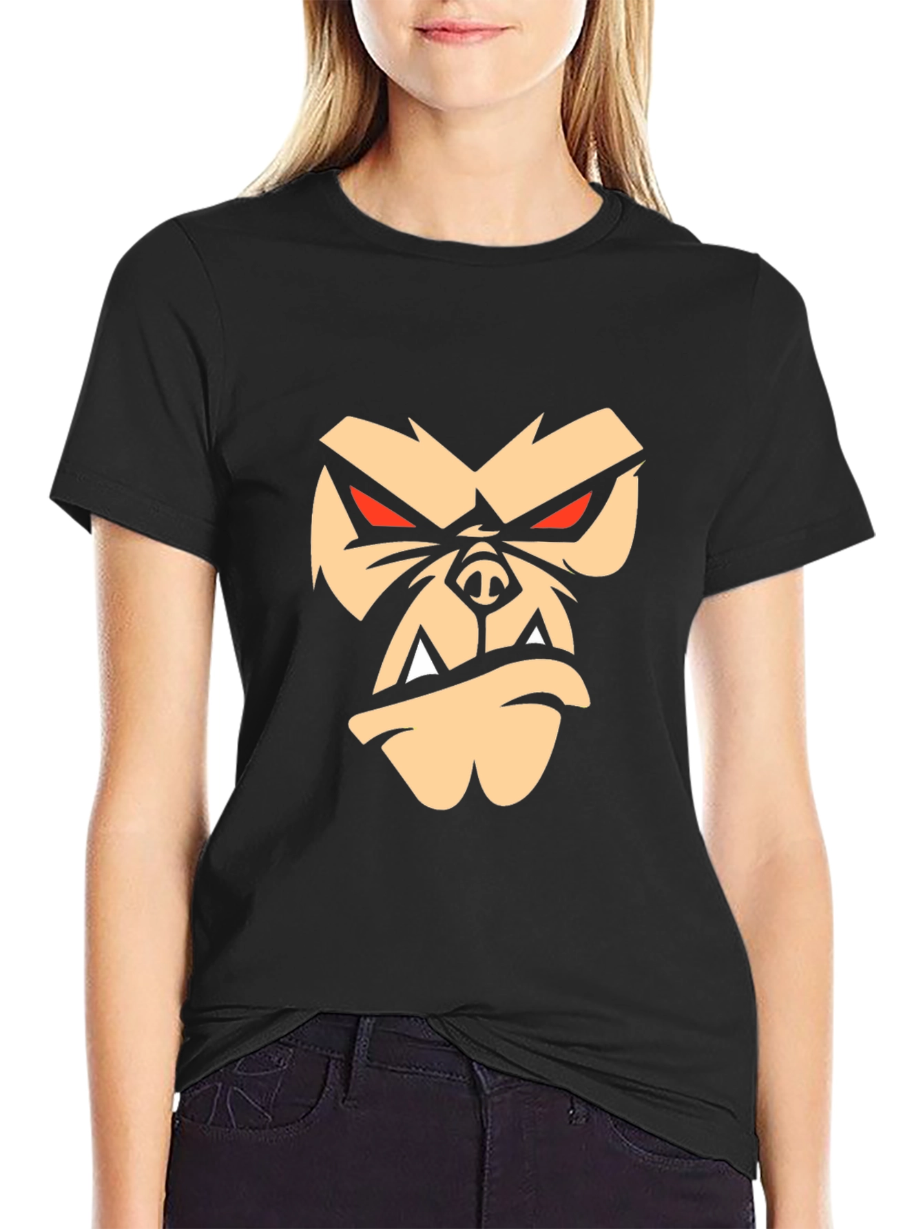 Black Gorilla Graphic T-Shirt - Mens Short Sleeve Crew Neck Tee