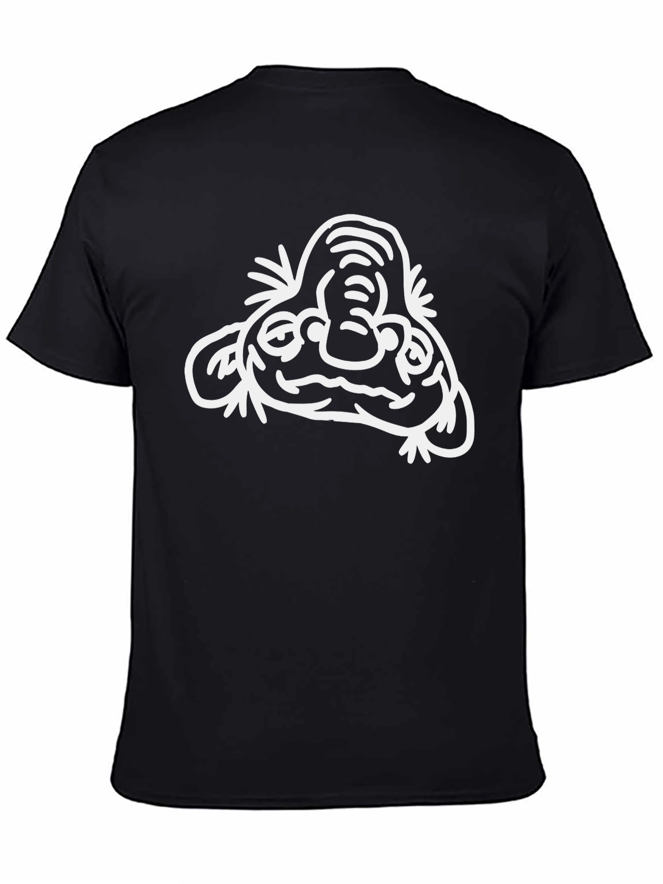 Abstract Face Graphic T-Shirt - Black Cotton Tee