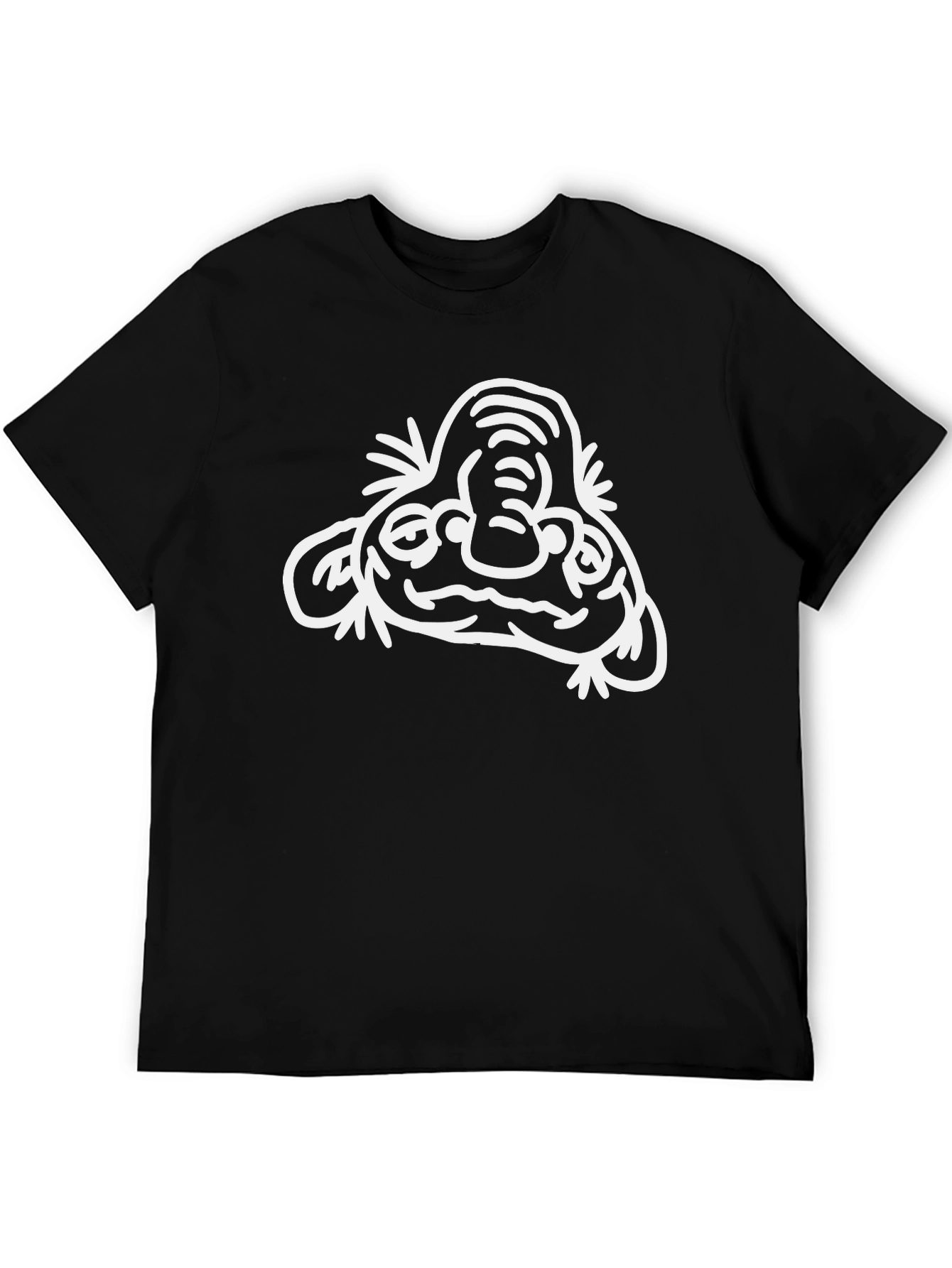 Abstract Face Graphic T-Shirt - Black Cotton Tee