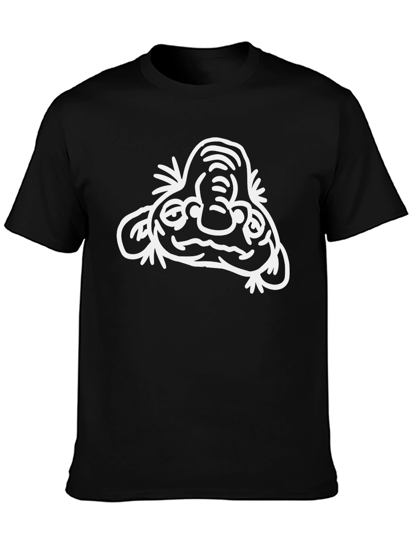 Abstract Face Graphic T-Shirt - Black Cotton Tee