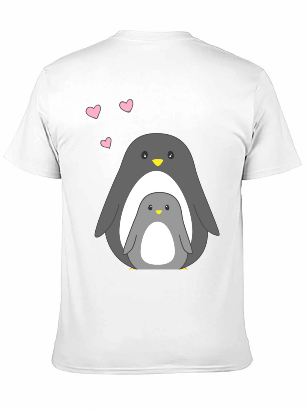 Cute Penguin Family Black T-Shirt