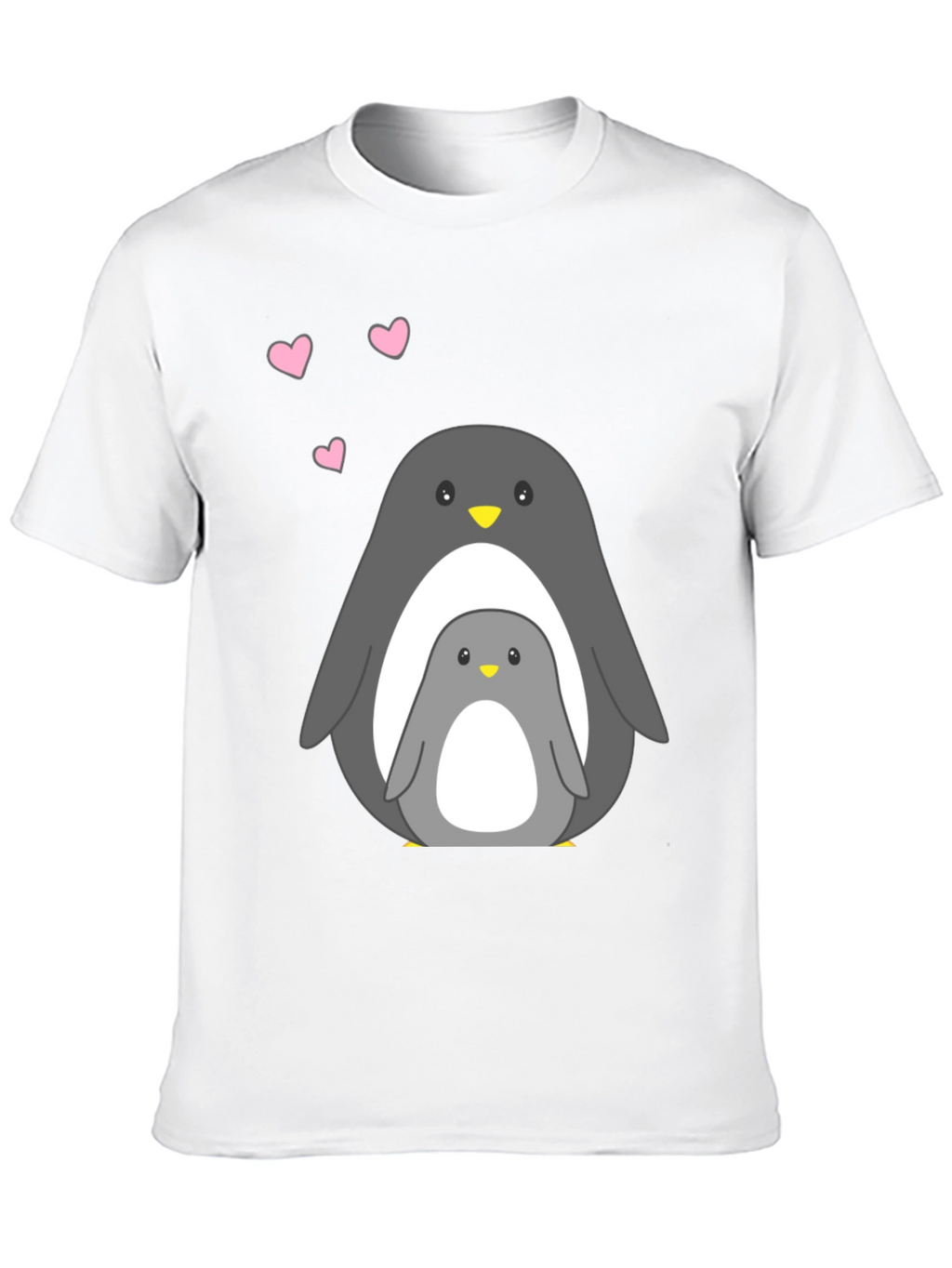 Cute Penguin Family Black T-Shirt