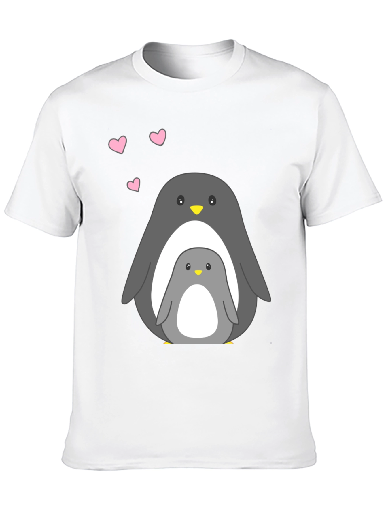 Cute Penguin Family Black T-Shirt