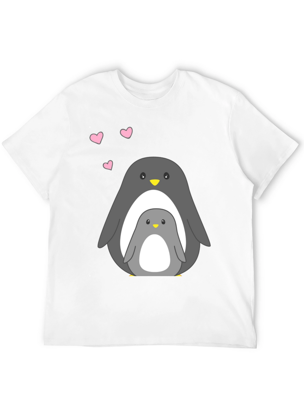 Cute Penguin Family Black T-Shirt