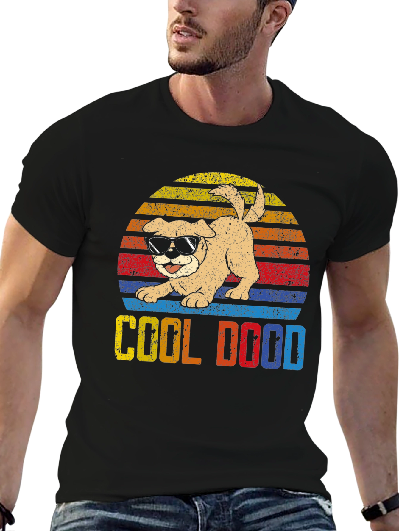 Cool Dood Dog Graphic T-Shirt - Black