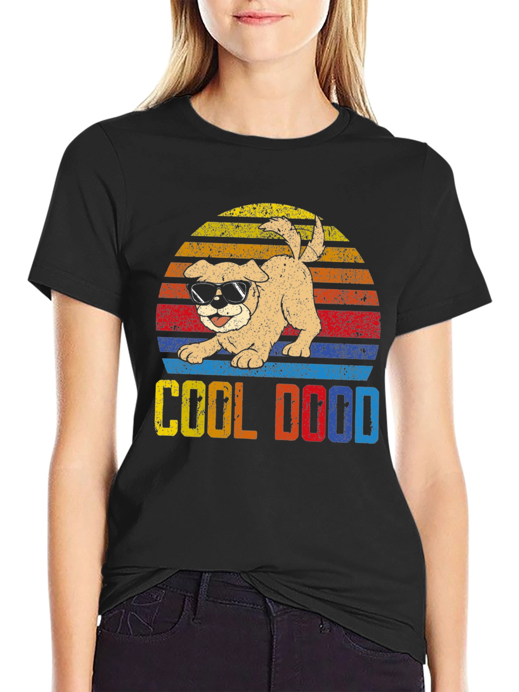 Cool Dood Dog Graphic T-Shirt - Black
