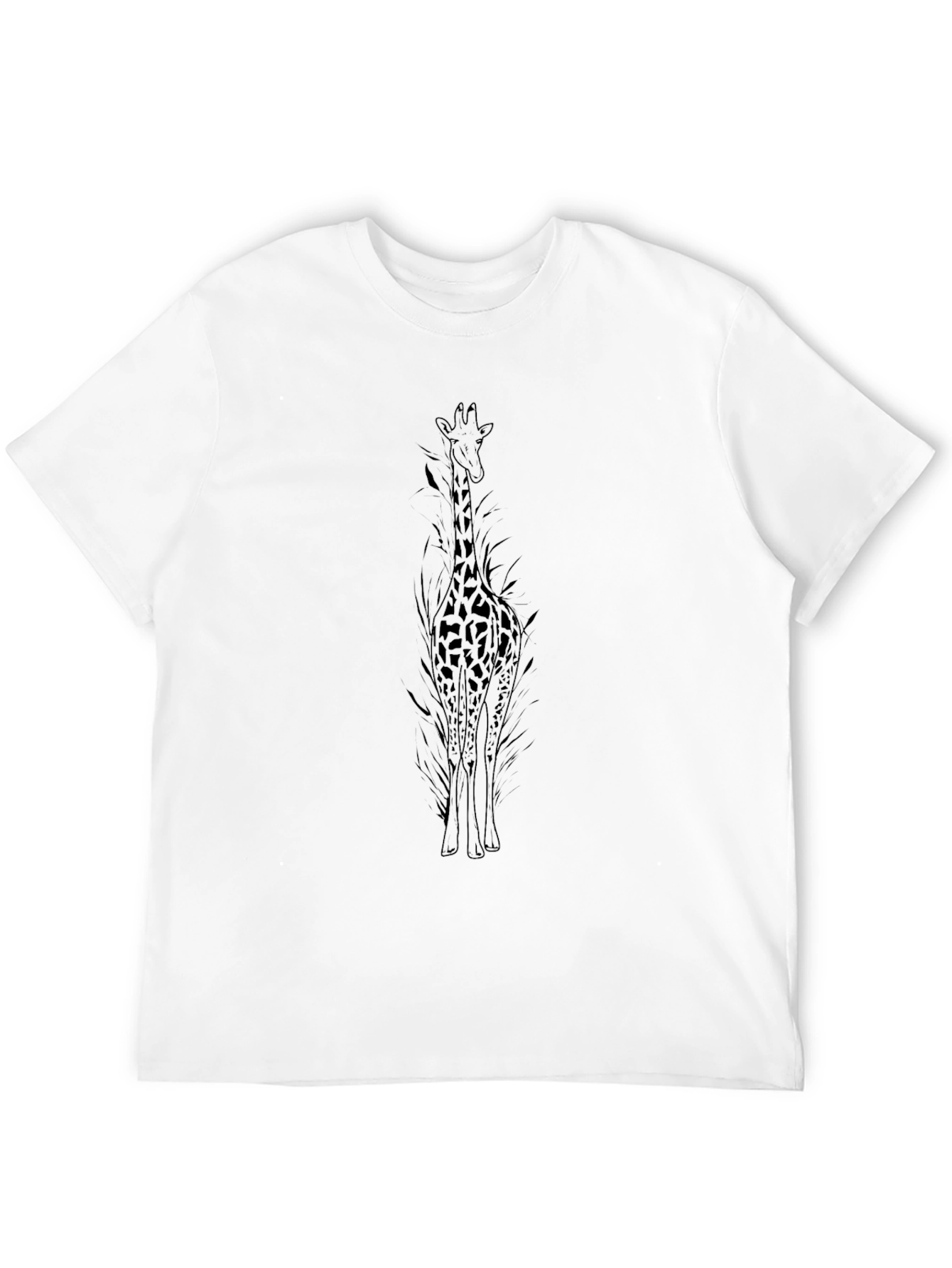 Giraffe Graphic Black T-Shirt - Animal Print Tee