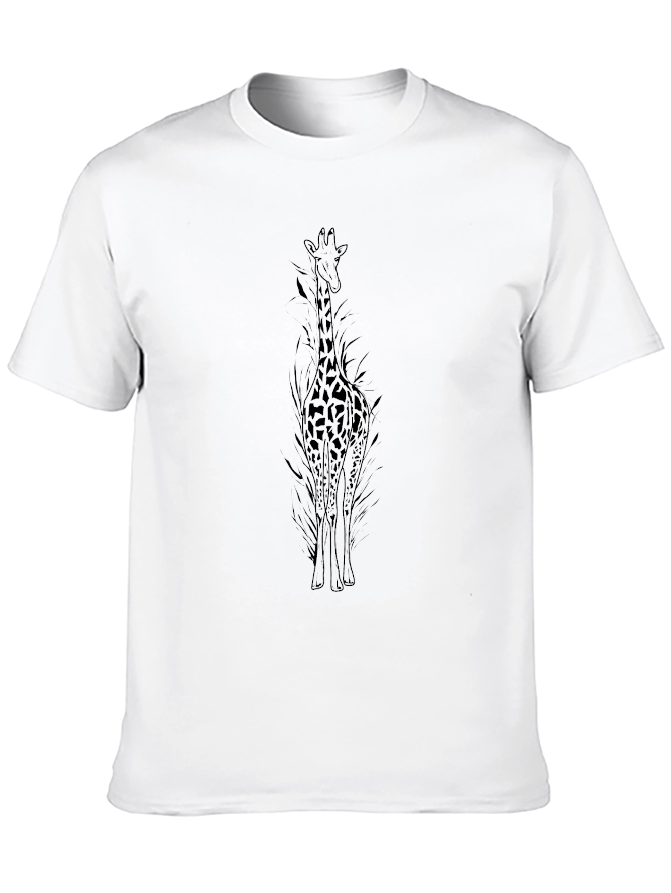 Giraffe Graphic Black T-Shirt - Animal Print Tee