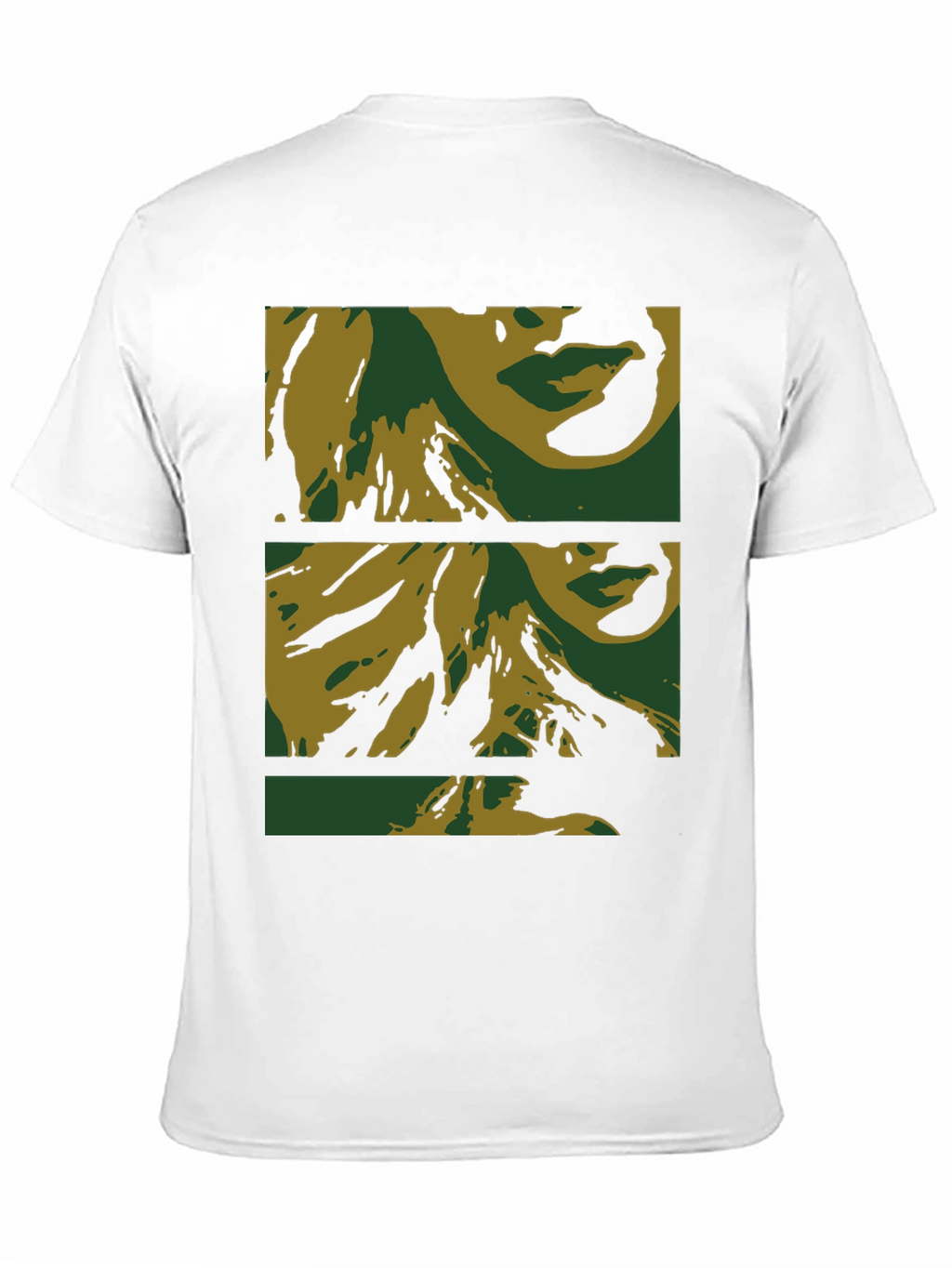 Abstract Face Print Black T-Shirt
