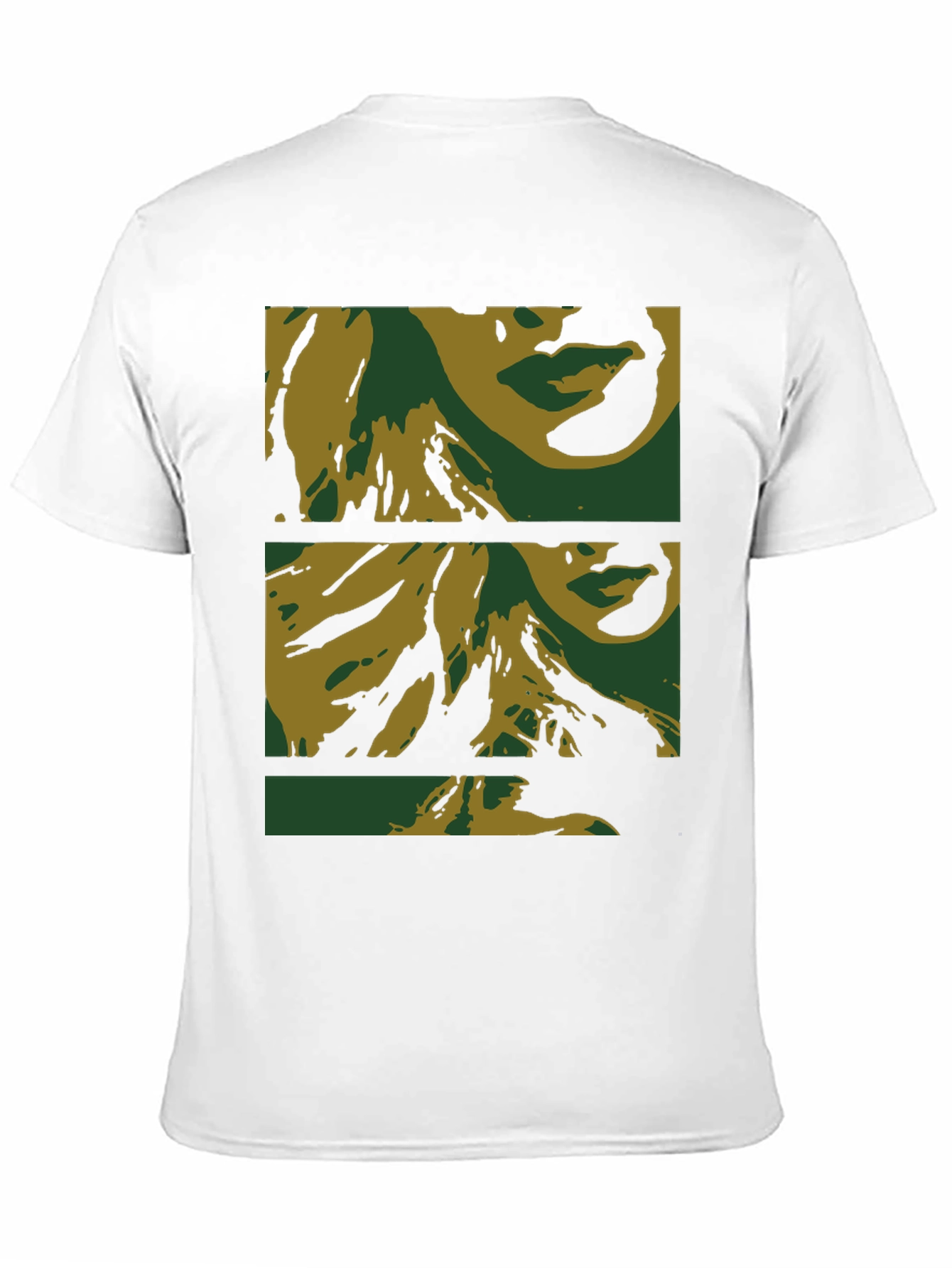Abstract Face Print Black T-Shirt