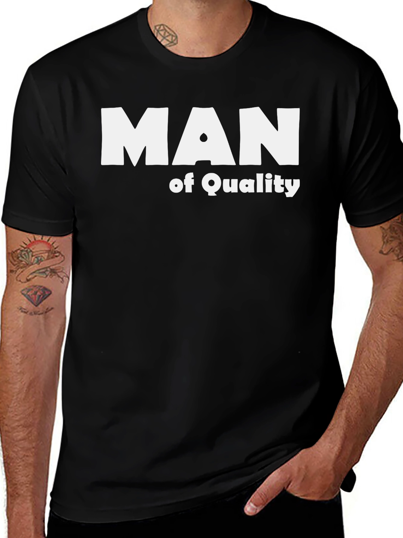 Man of Quality T-Shirt - Black Stylish Comfortable