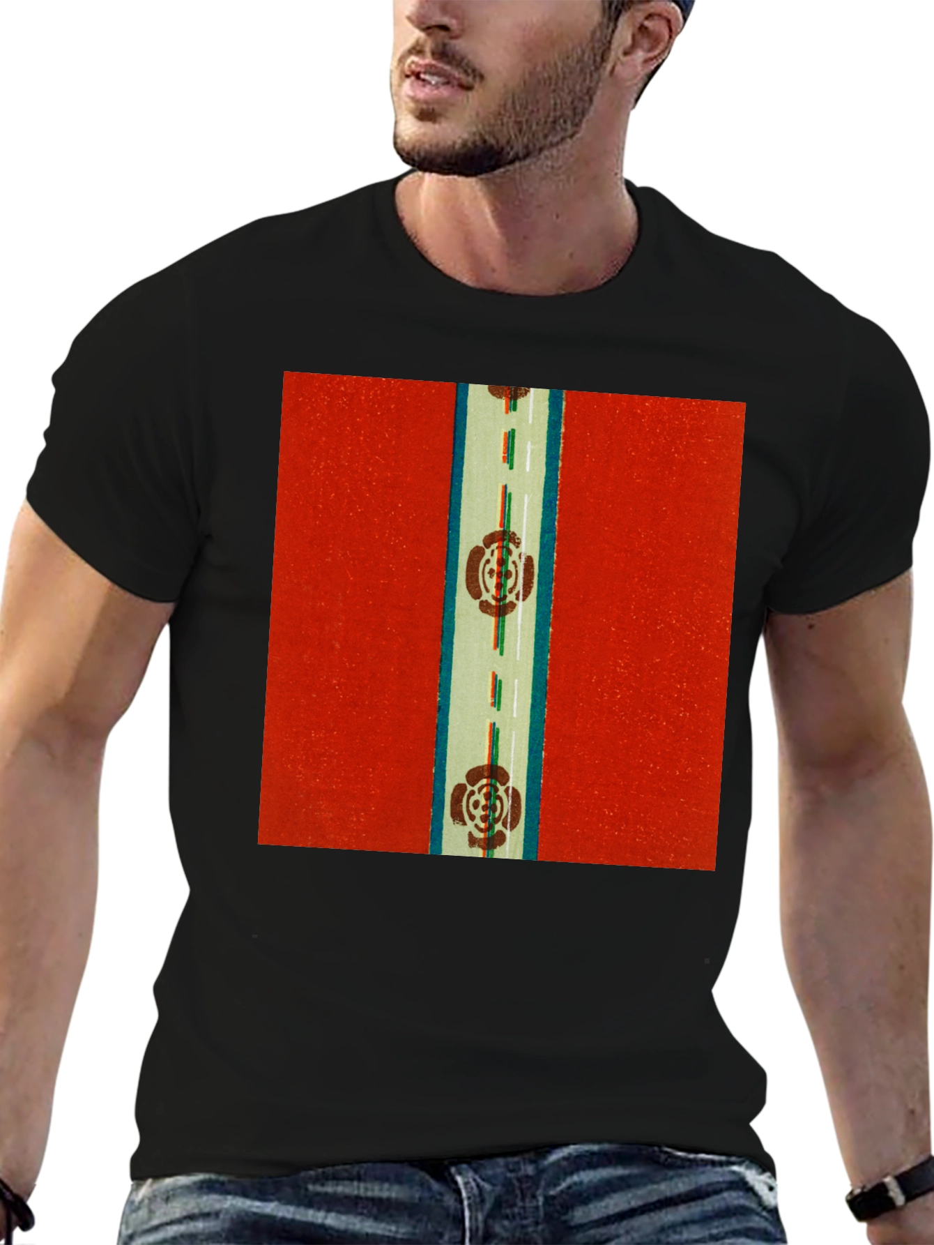 Retro Floral Road Graphic Tee - Classic Style