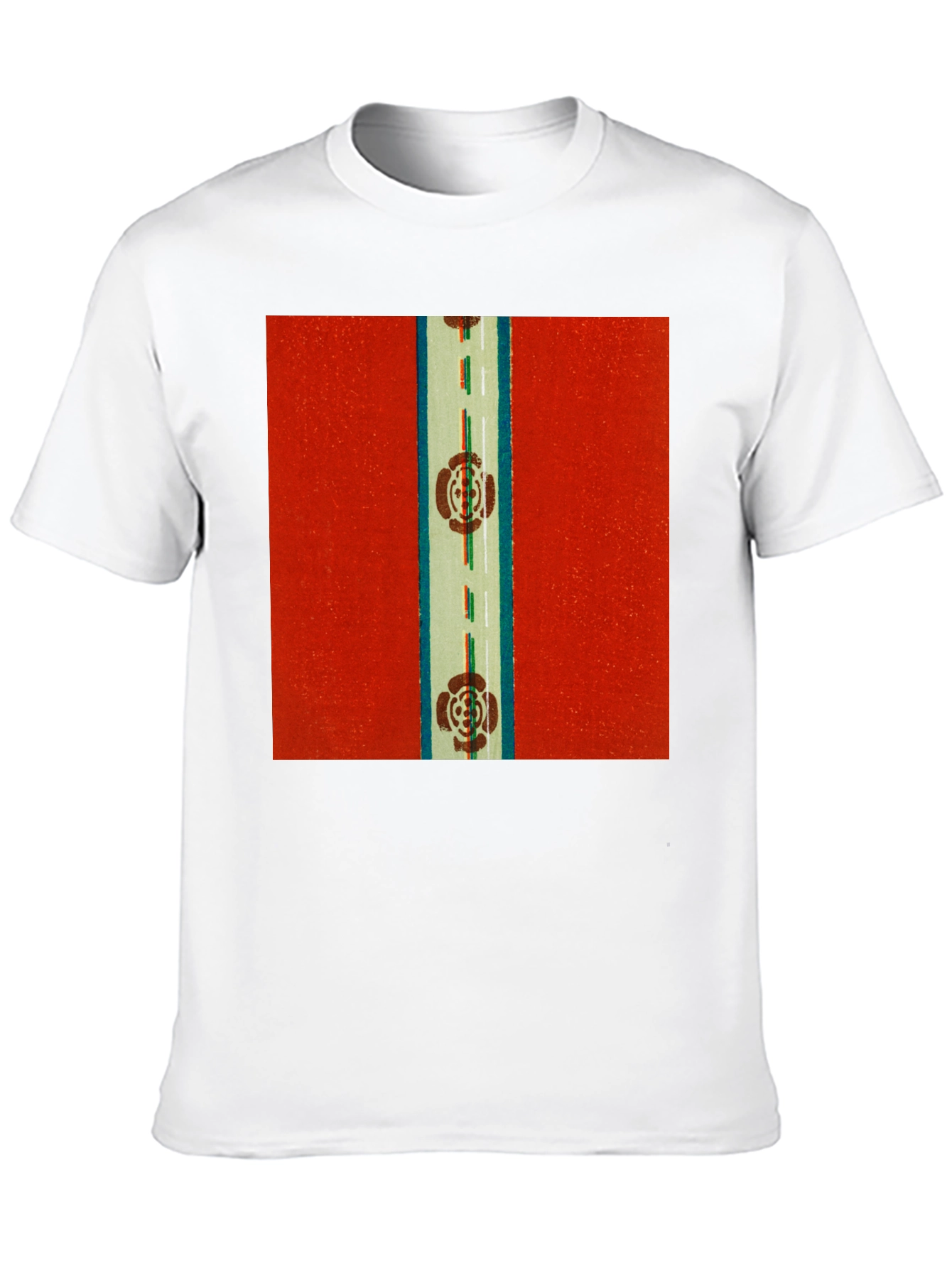 Retro Floral Road Graphic Tee - Classic Style