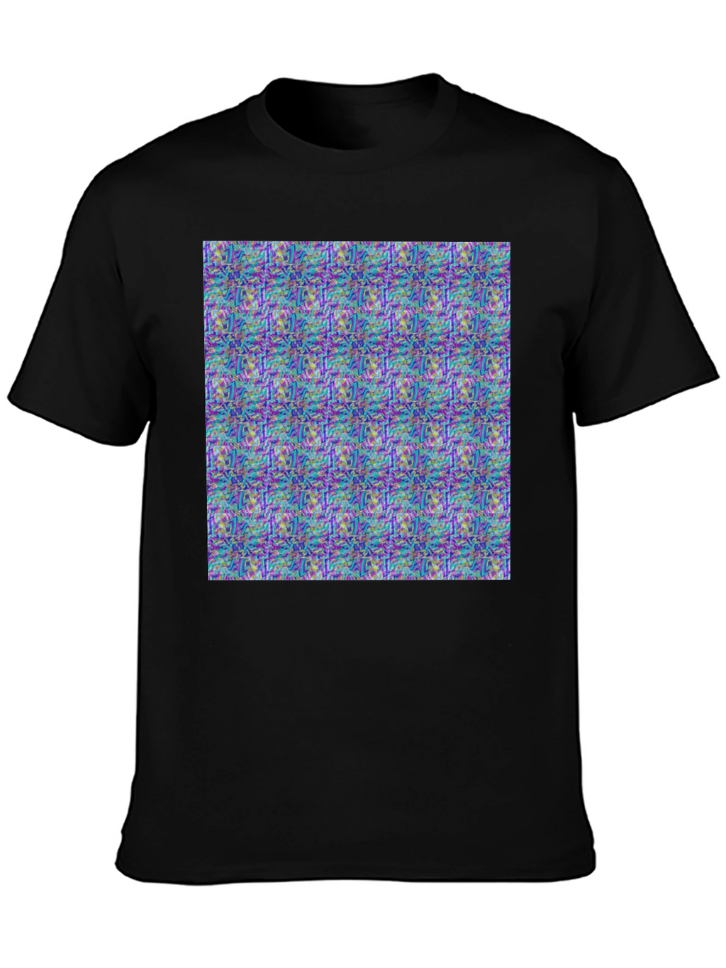 Abstract Pattern Print Black T-Shirt