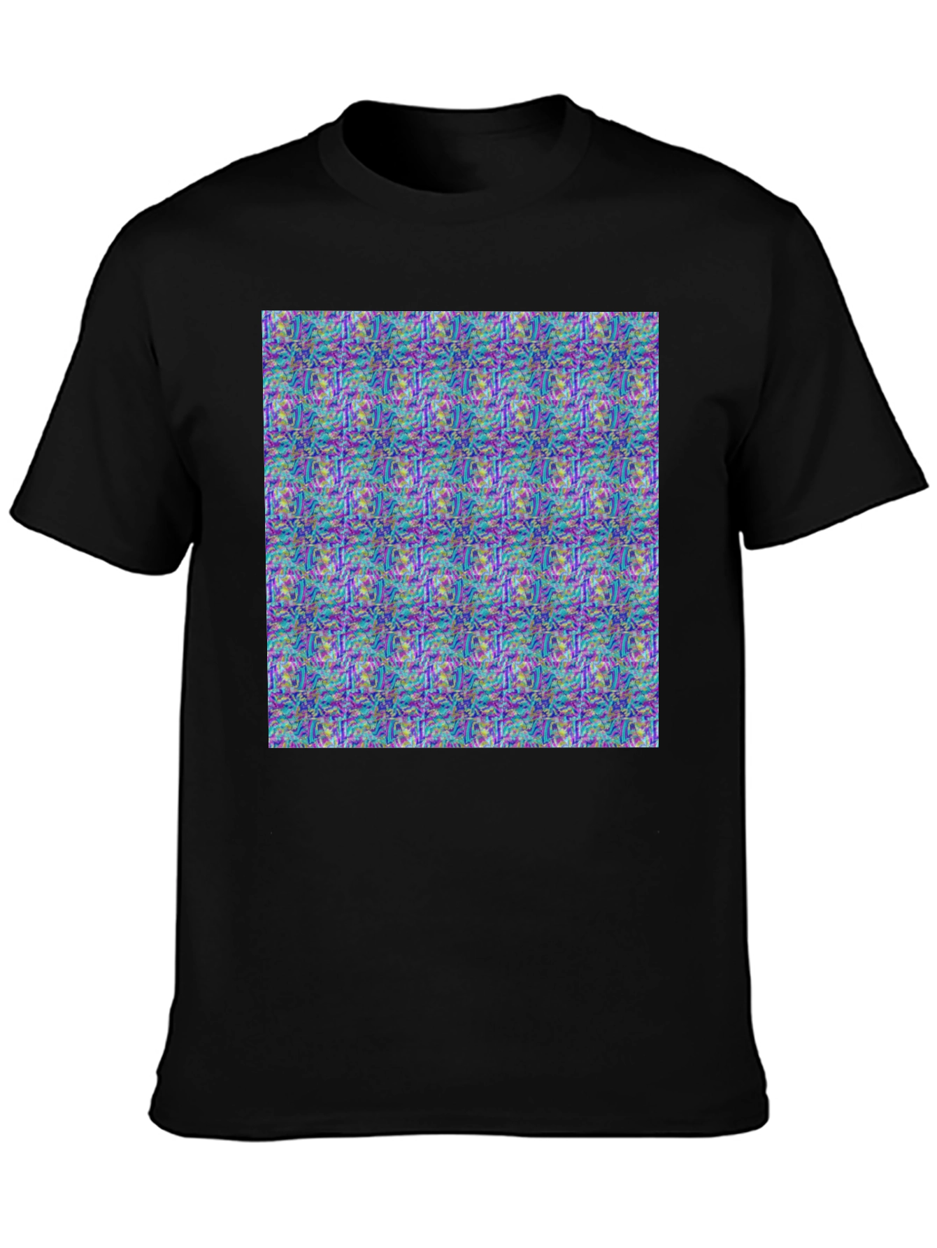 Abstract Pattern Print Black T-Shirt
