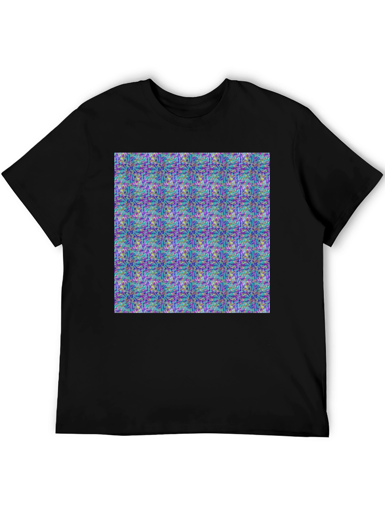 Abstract Pattern Print Black T-Shirt