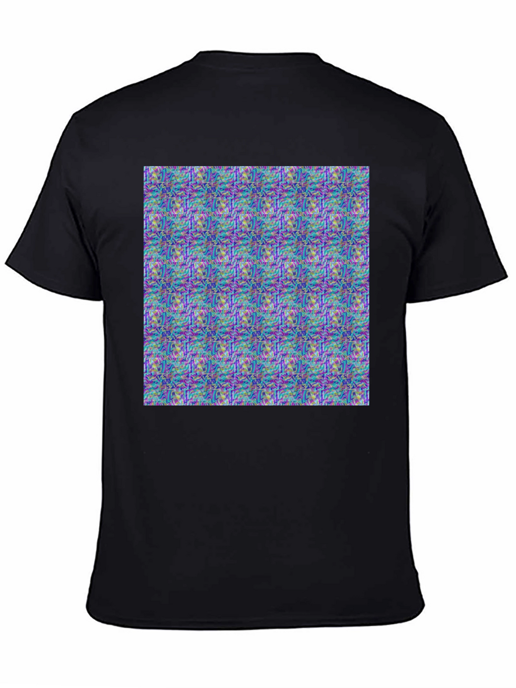 Abstract Pattern Print Black T-Shirt