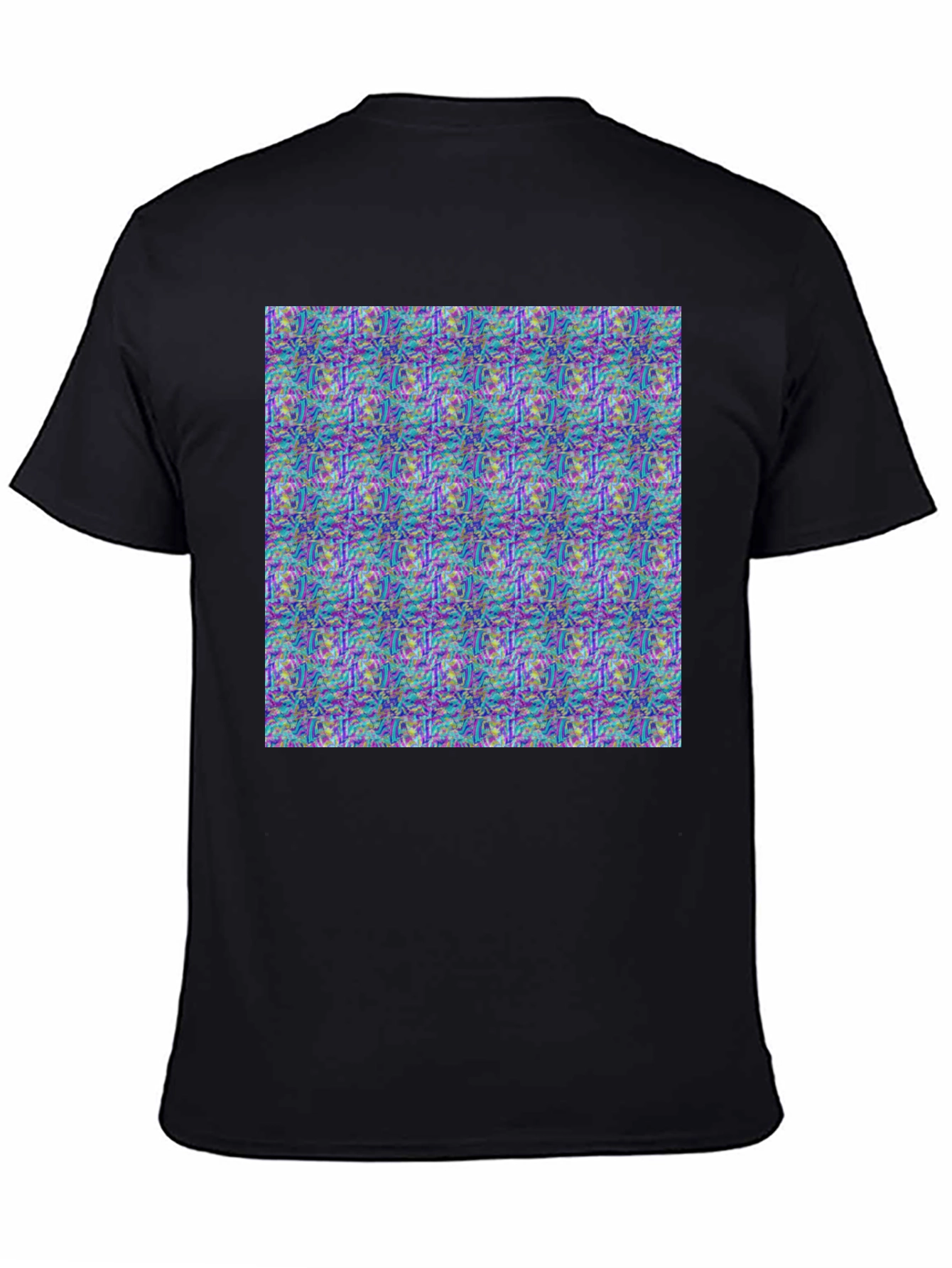 Abstract Pattern Print Black T-Shirt