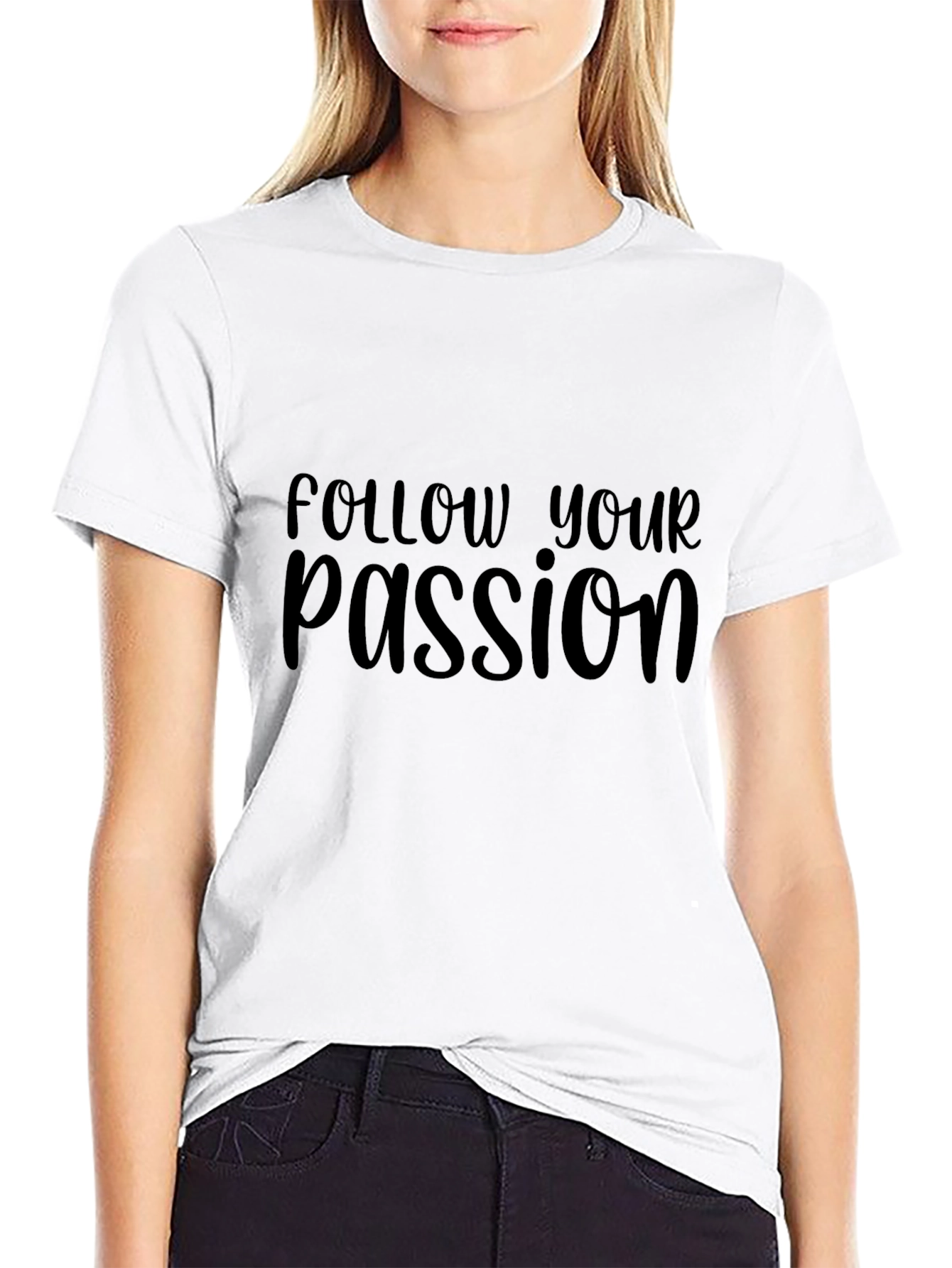 Follow Your Passion Graphic Tee - Black