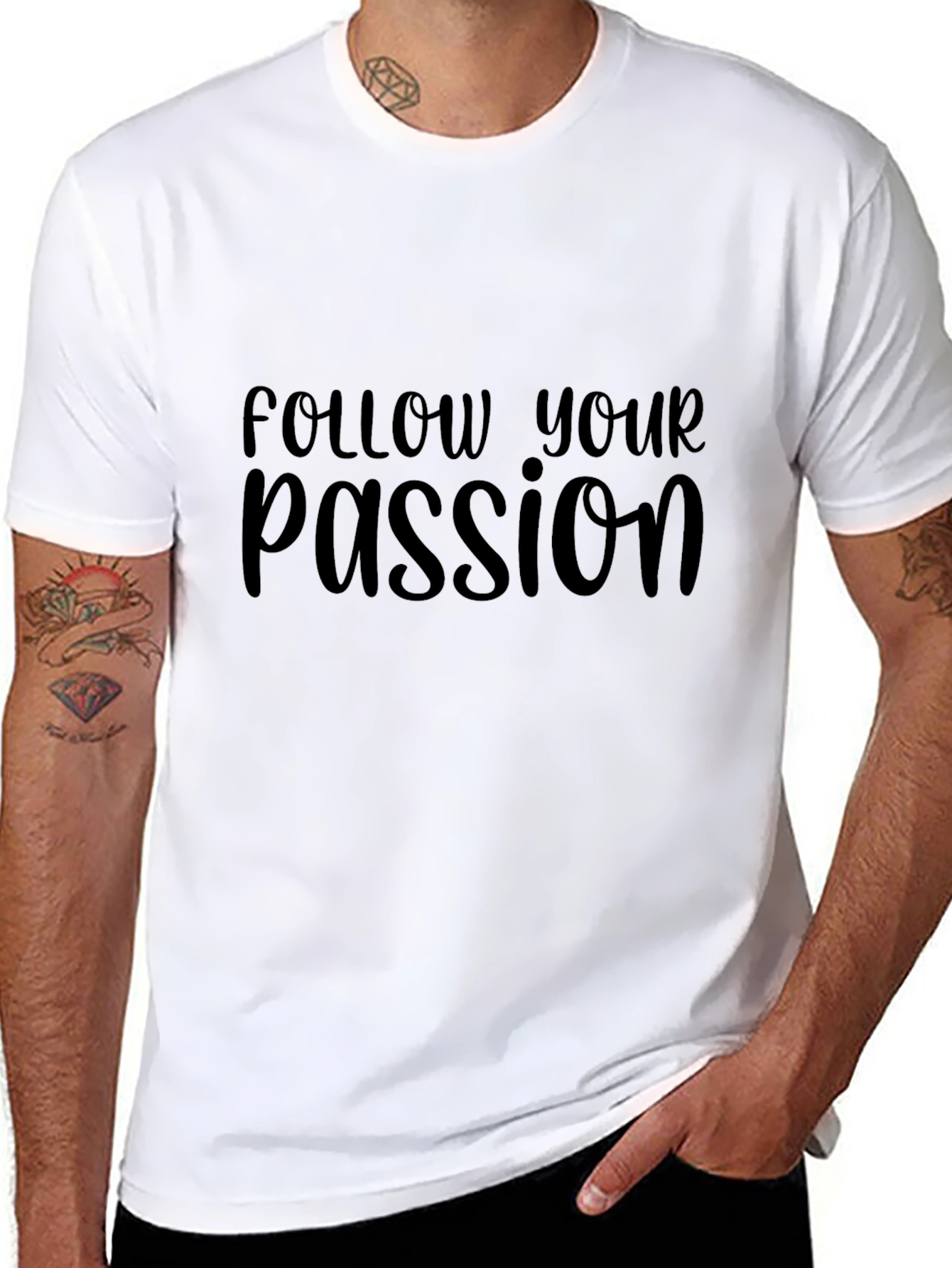Follow Your Passion Graphic Tee - Black