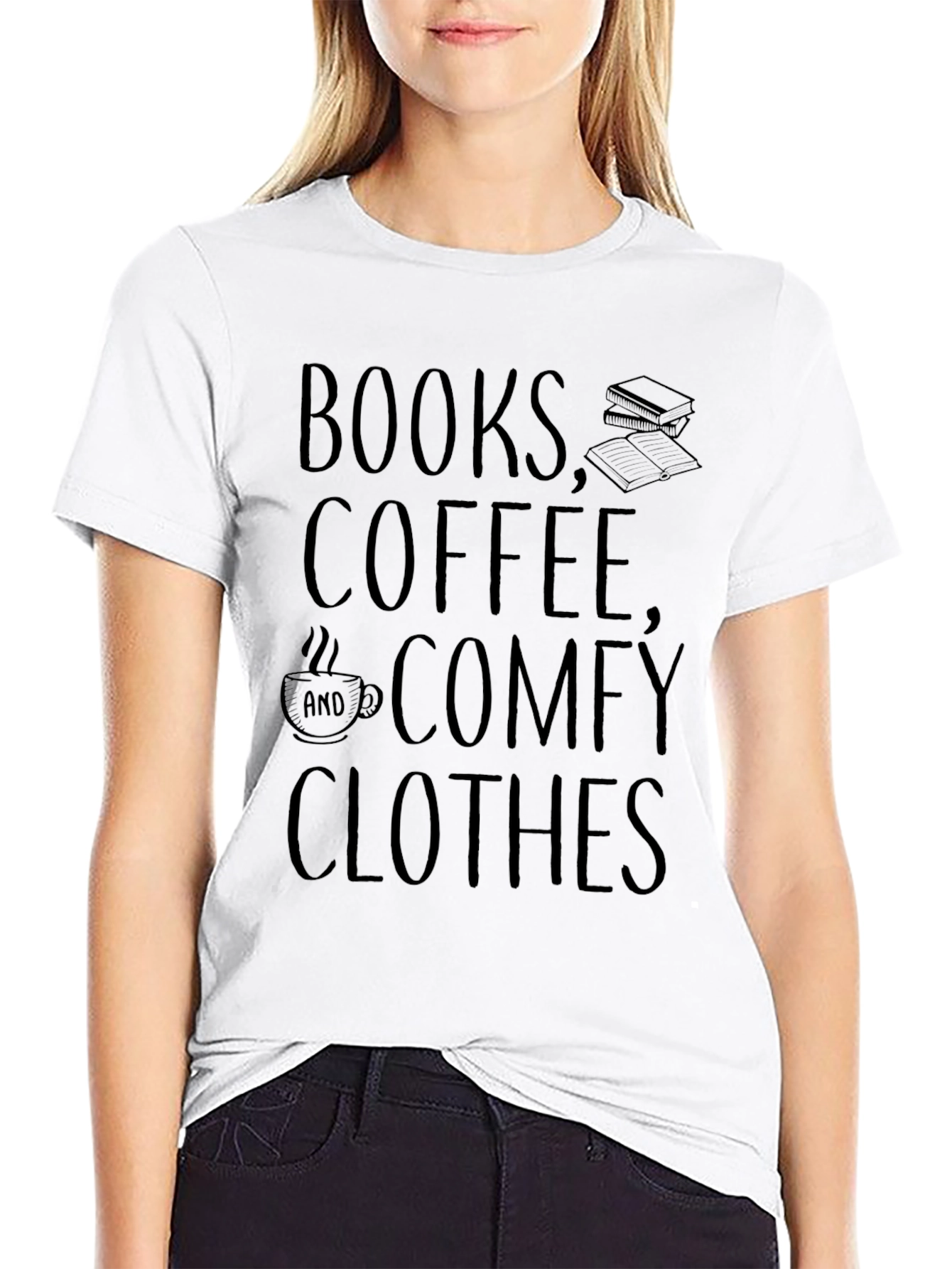 Books Coffee Comfy Clothes Graphic Tee