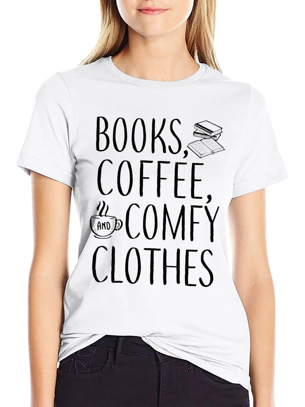 Books Coffee Comfy Clothes Graphic Tee