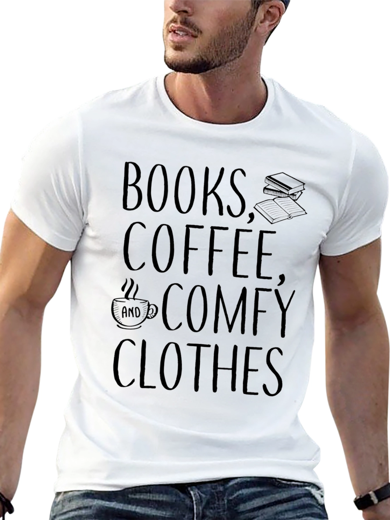 Books Coffee Comfy Clothes Graphic Tee