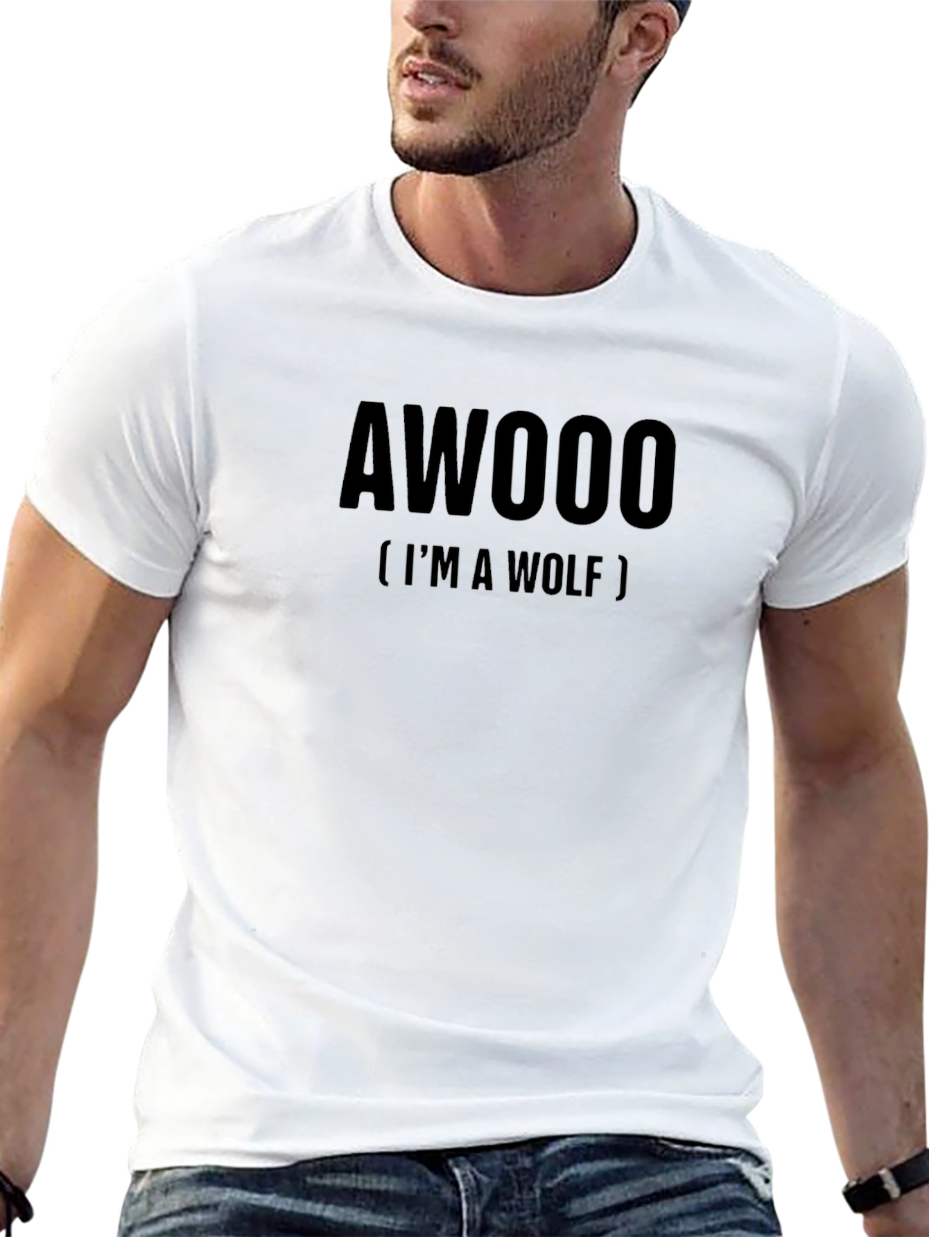 AWOOO Im a Wolf T-Shirt Funny Wolf Howl Tee