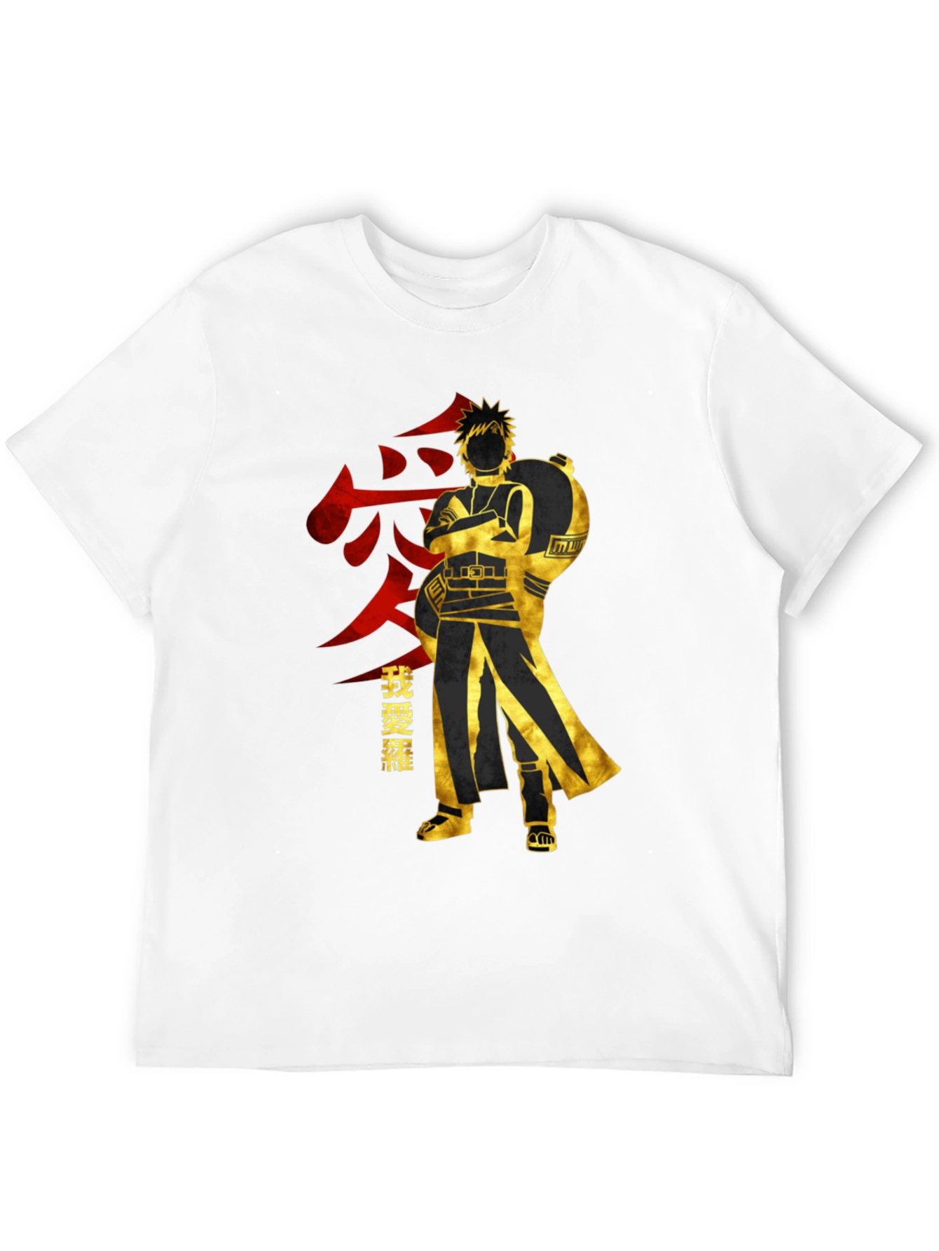 Anime Gaara Graphic T-Shirt - Black Cotton Tee