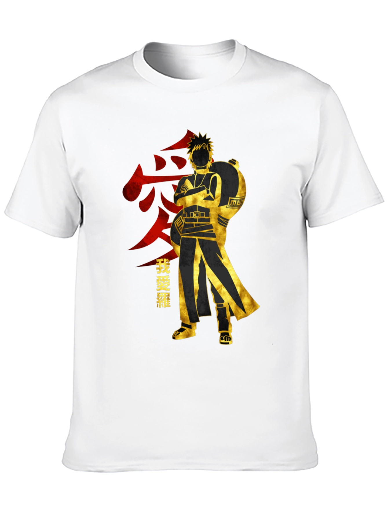 Anime Gaara Graphic T-Shirt - Black Cotton Tee
