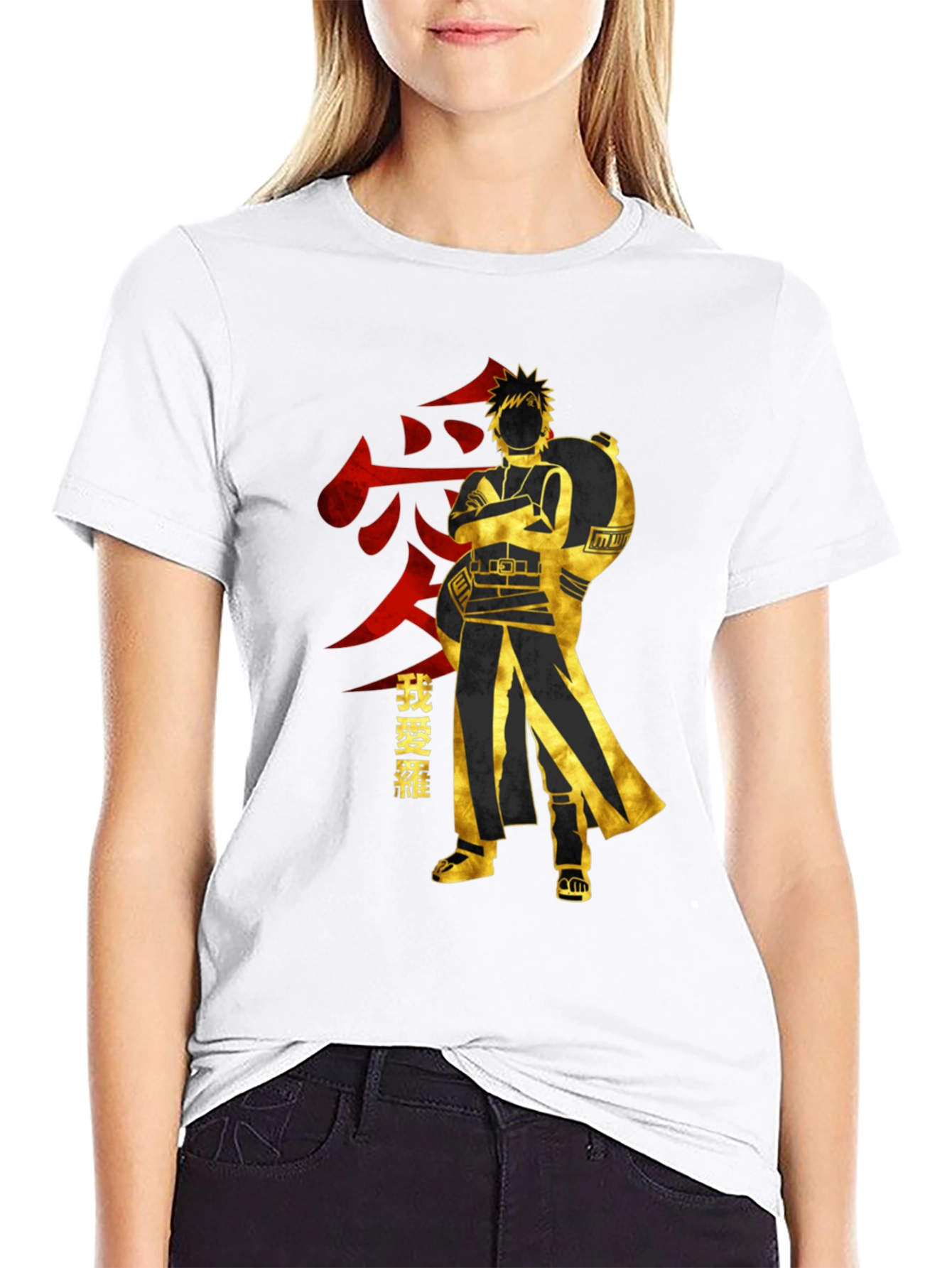 Anime Gaara Graphic T-Shirt - Black Cotton Tee