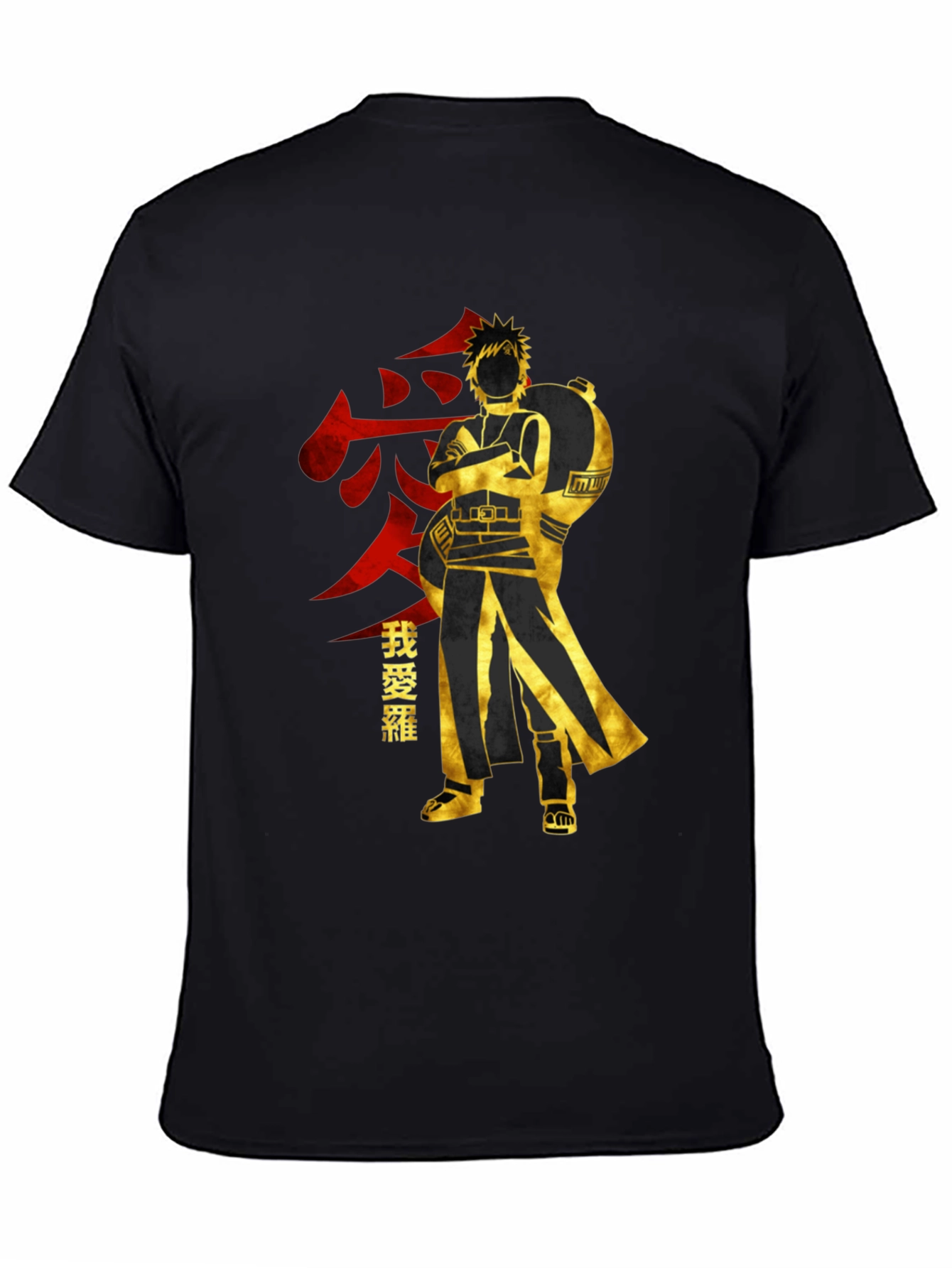Anime Gaara Graphic T-Shirt - Black Cotton Tee