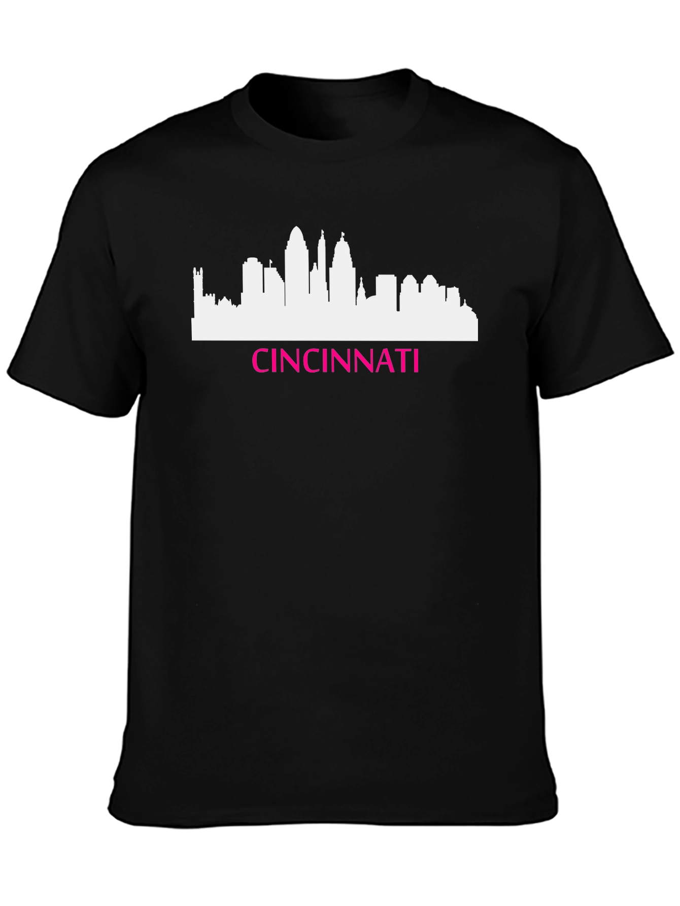 Cincinnati Skyline Graphic Tee - Black Cotton Shirt