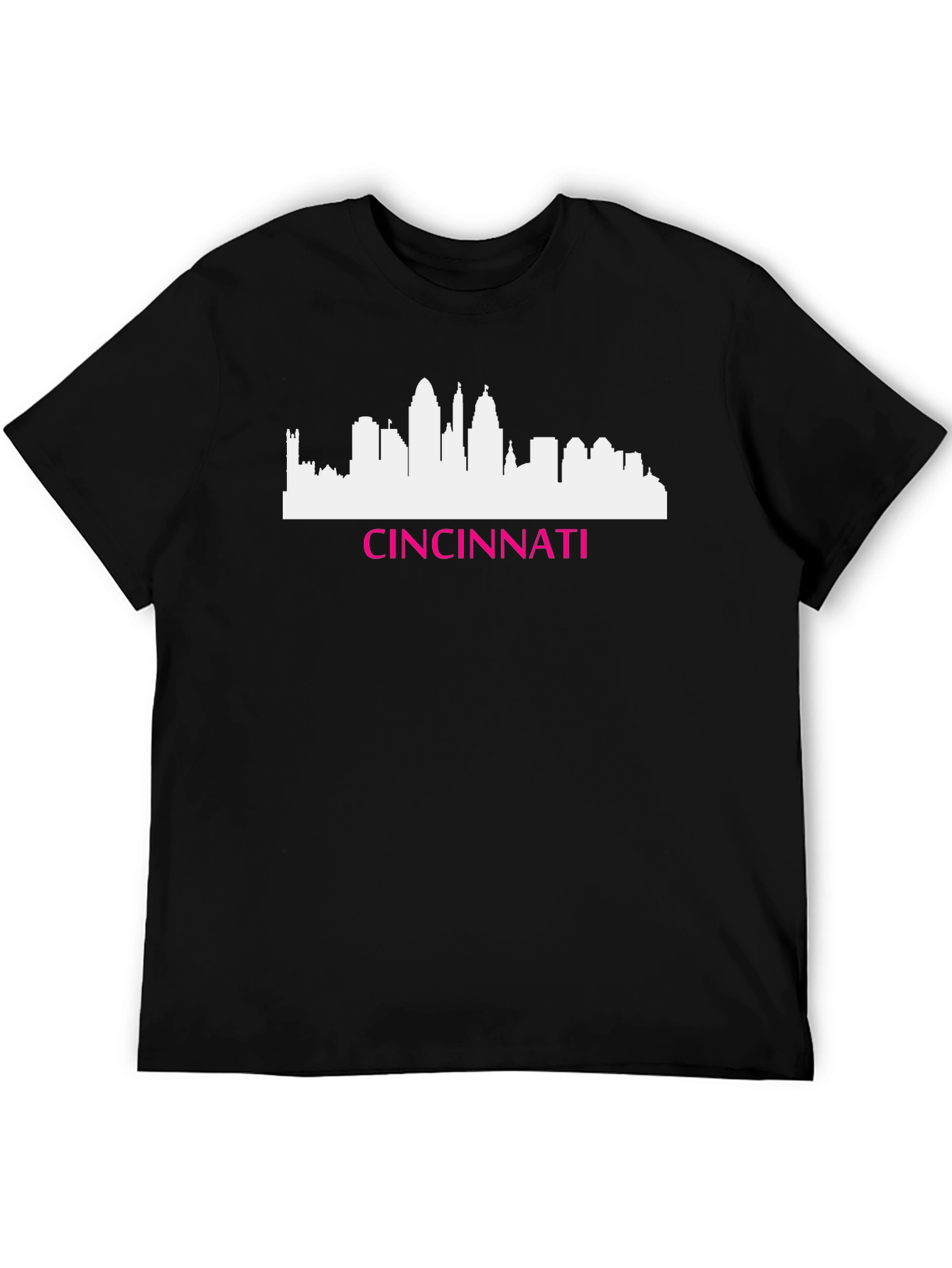 Cincinnati Skyline Graphic Tee - Black Cotton Shirt