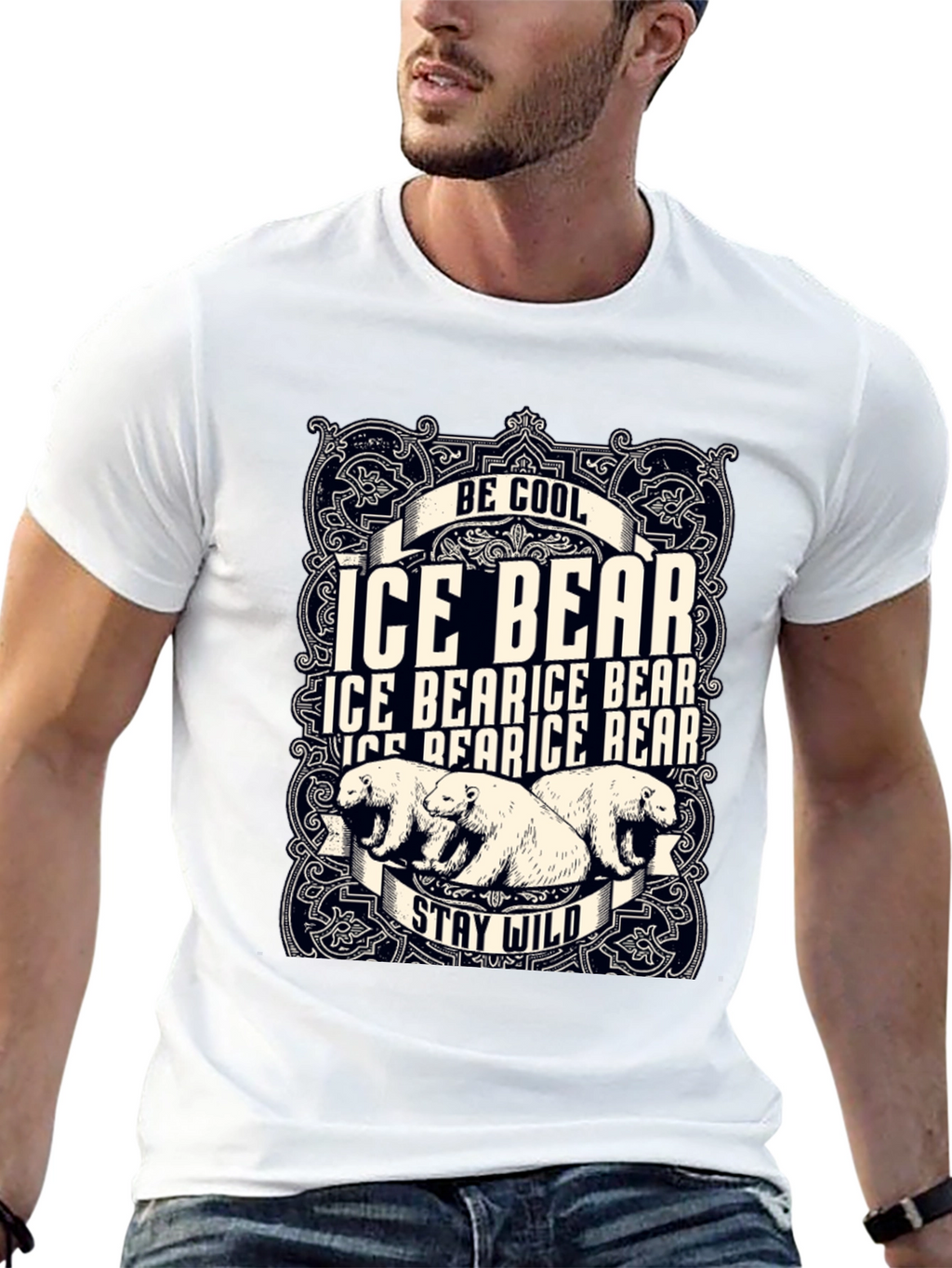 Cool Ice Bear Graphic T-Shirt