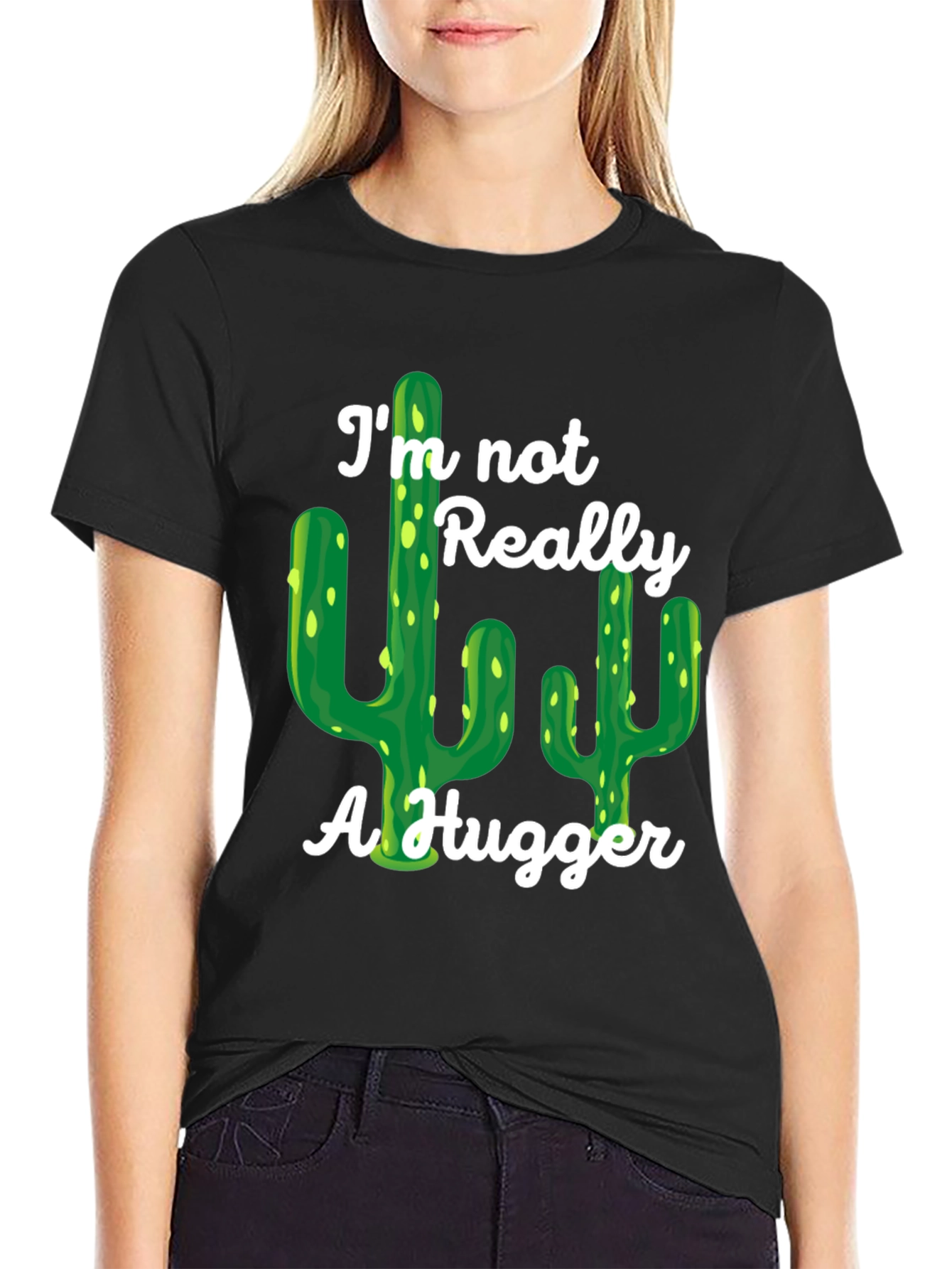 Im Not Really a Hugger Cactus Graphic Tee