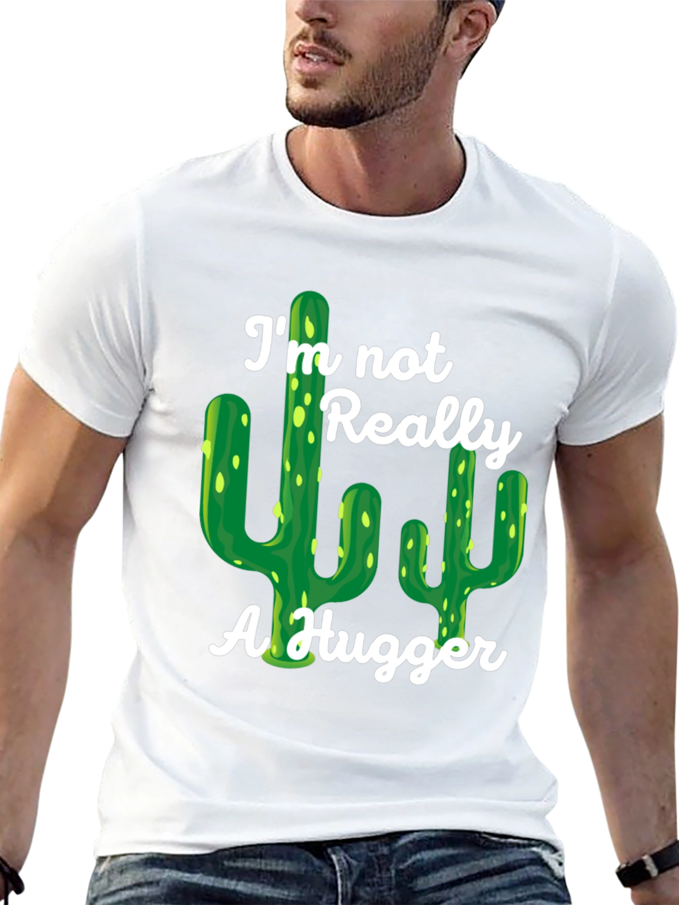 Im Not Really a Hugger Cactus Graphic Tee