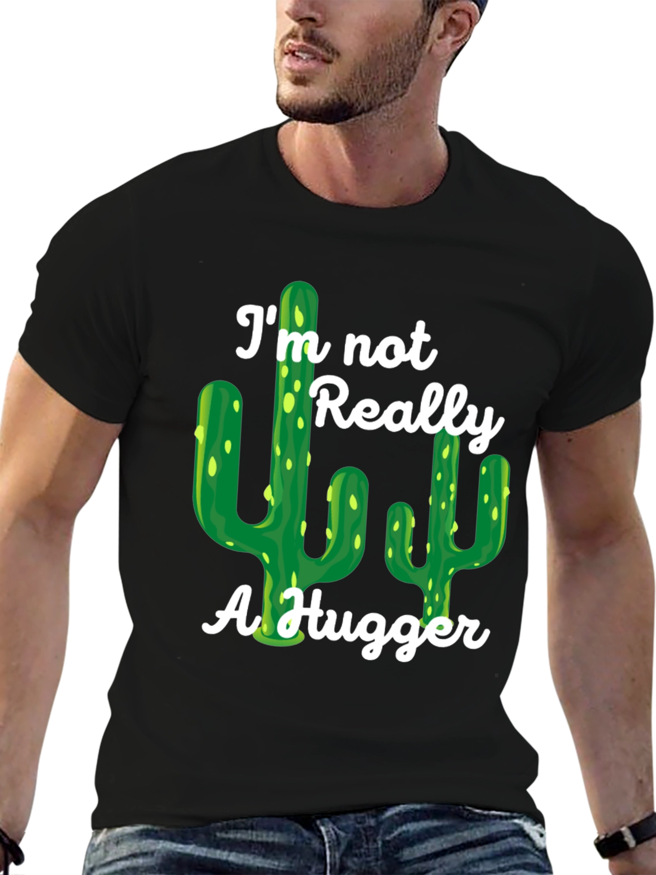 Im Not Really a Hugger Cactus Graphic Tee