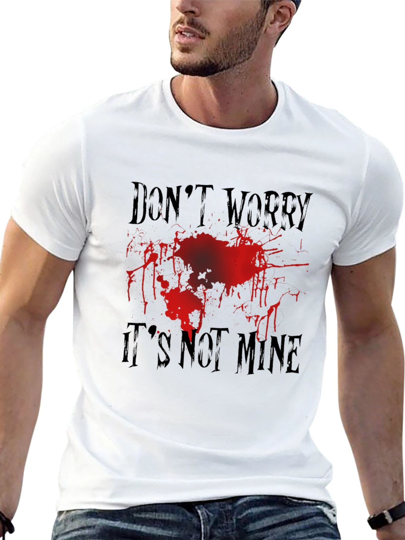 Dont Worry Its Not Mine Blood Splatter Graphic Tee