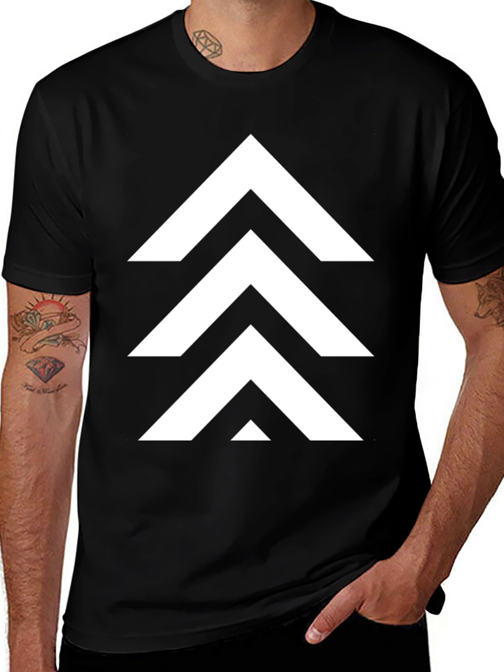 Arrow Stack Graphic Tee - Black