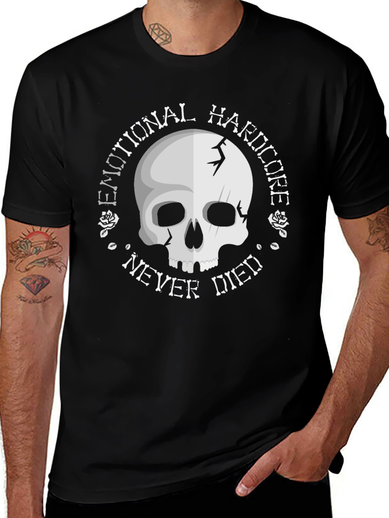 Emotional Hardcore Skull Graphic T-Shirt