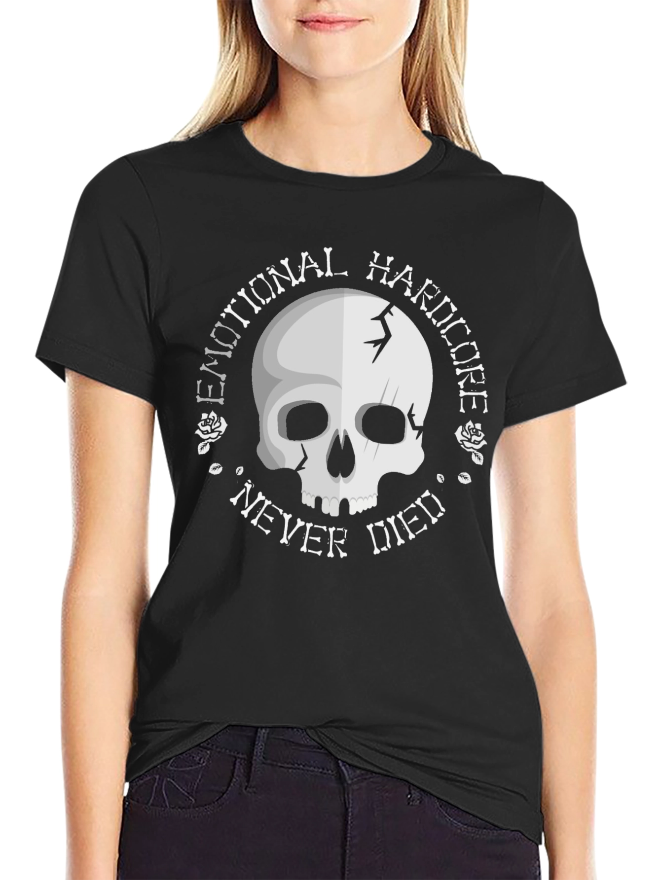 Emotional Hardcore Skull Graphic T-Shirt