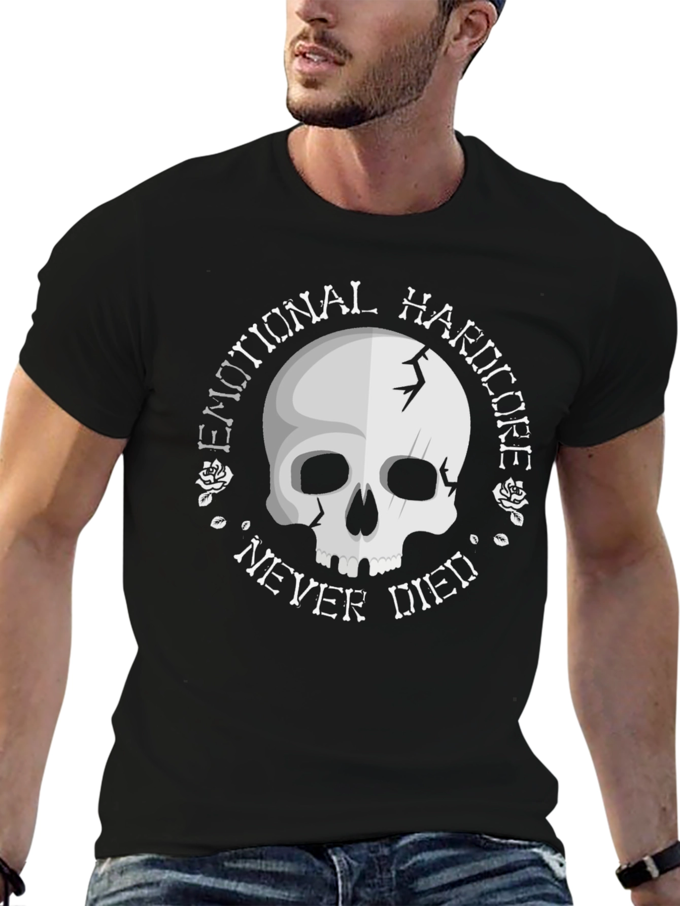Emotional Hardcore Skull Graphic T-Shirt