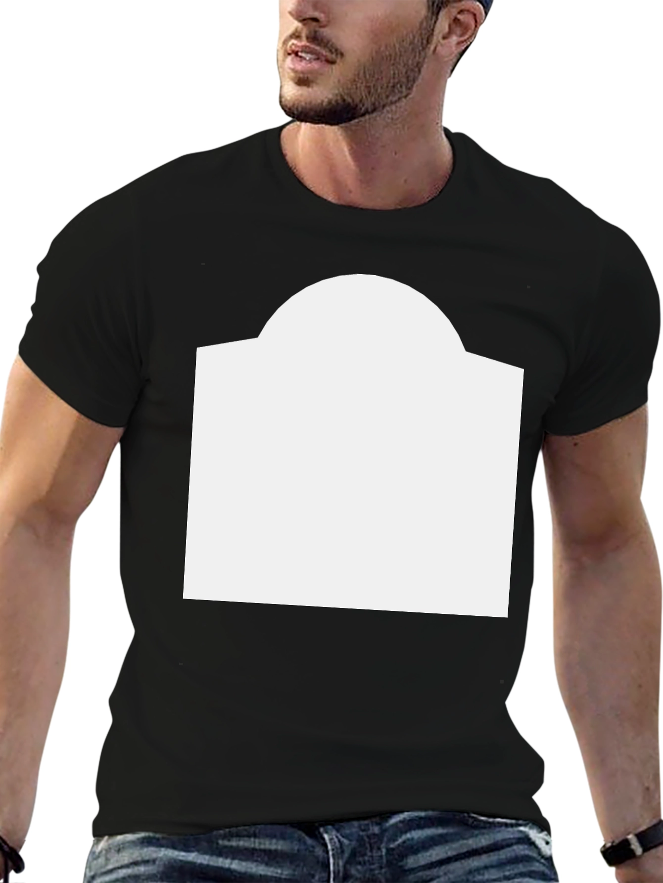 Modern Black Tee with Customizable Graphic Space