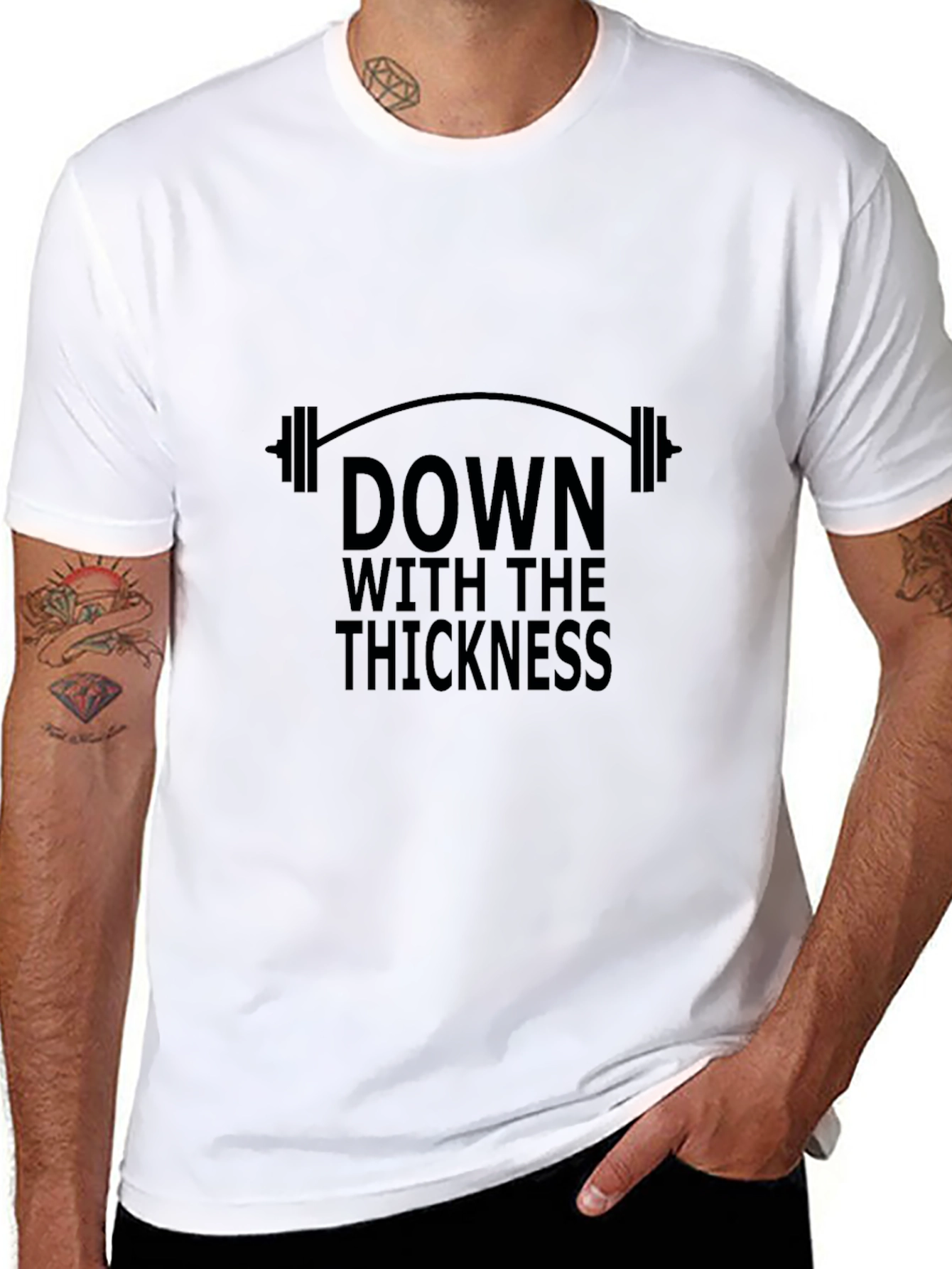 Down With The Thickness Black Graphic T-Shirt