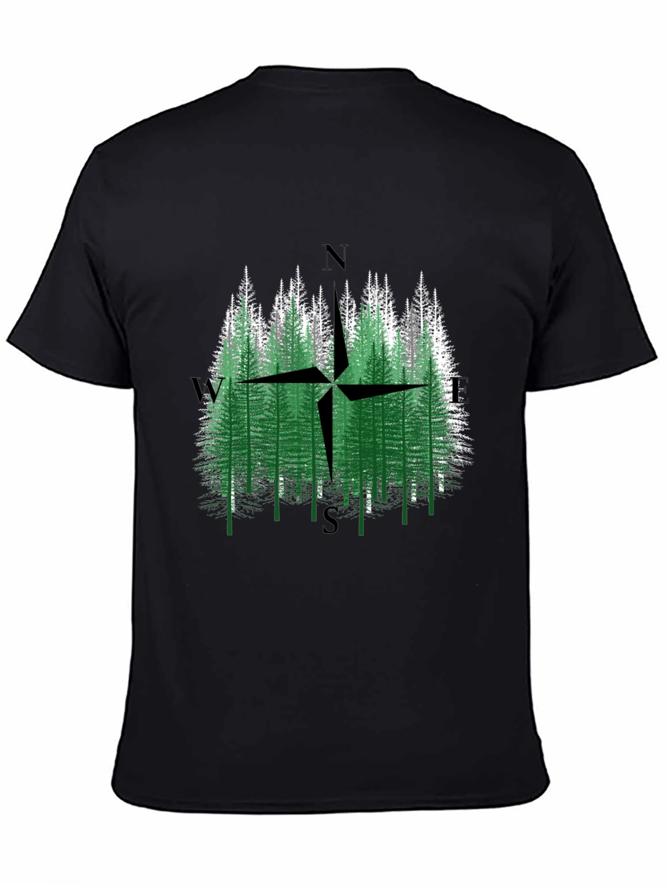 Nature Compass Graphic Tee - Unisex Black T-Shirt