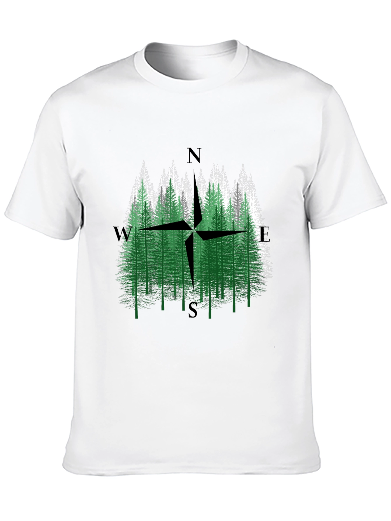 Nature Compass Graphic Tee - Unisex Black T-Shirt