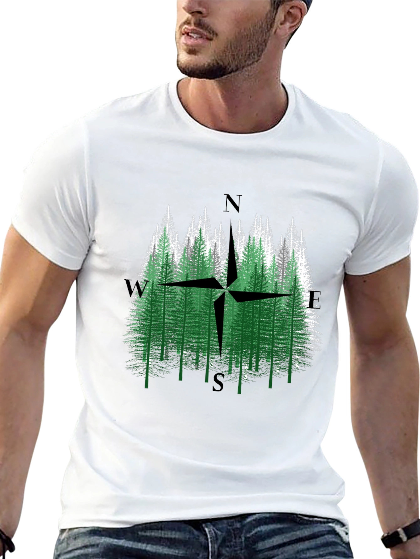 Nature Compass Graphic Tee - Unisex Black T-Shirt